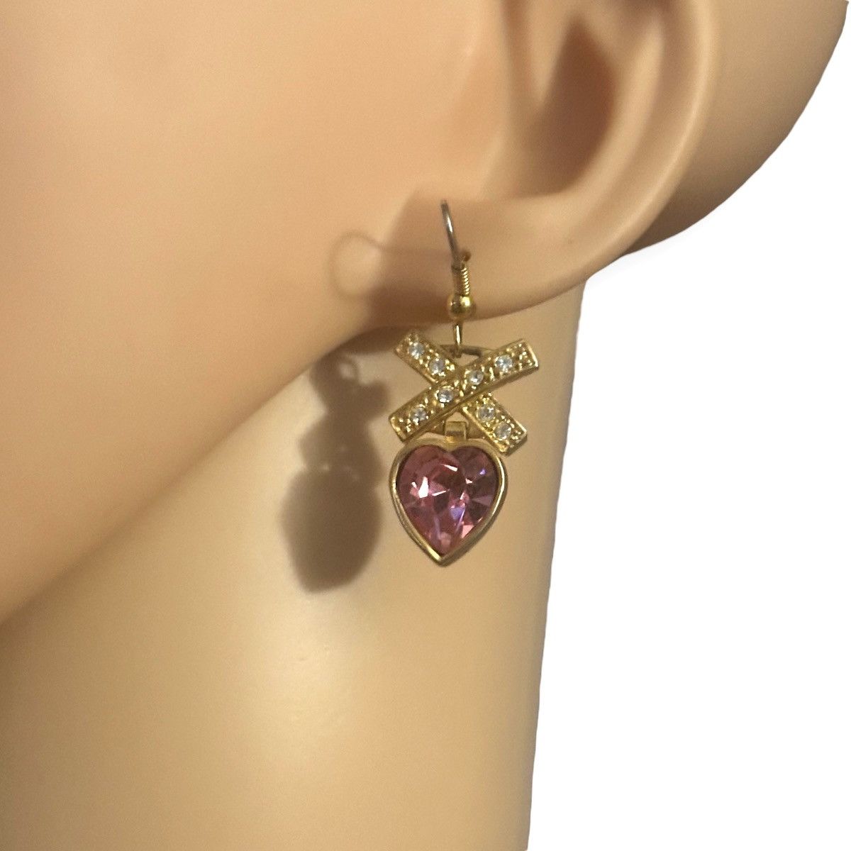 Other Pink gemstone dangle heart hook earrings Size ONE SIZE - 2 Thumbnail