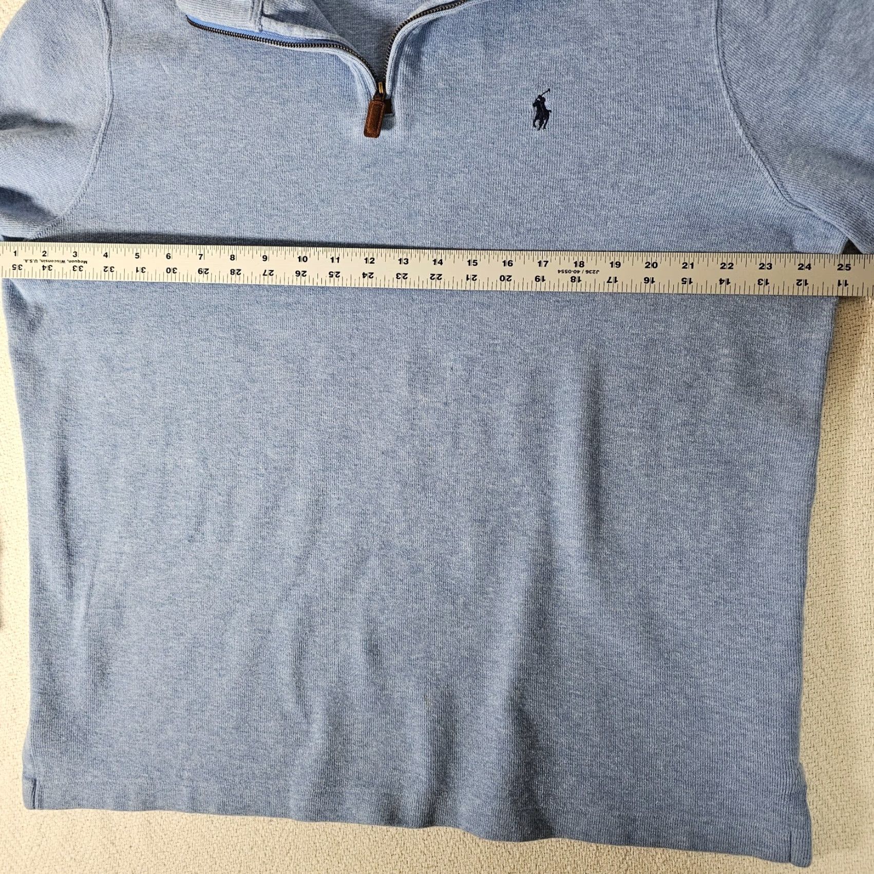 Ralph Lauren Polo Ralph Lauren Sweater 1/4 Zip Cotton Knit Sky Blue Adult XL Mens Size US XL / EU 56 / 4 - 4 Thumbnail