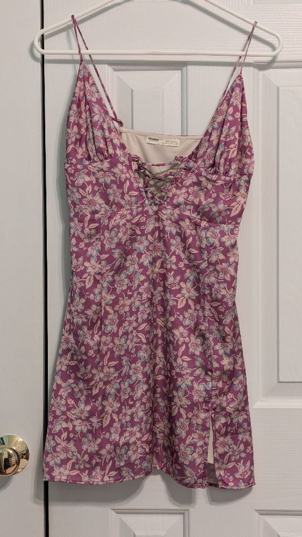 Pull & Bear Women's Pull & Bear Dress, Size M, Purple Floral Size M / US 6-8 / IT 42-44 - 1 Thumbnail