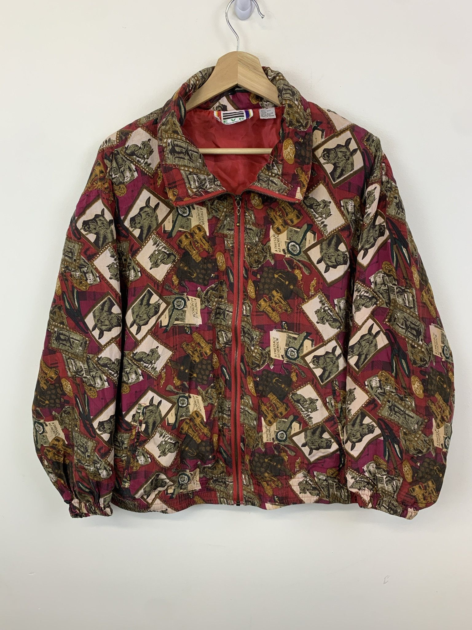 Vintage Vintage 100% Silk All Over Print Horse Light Jacket Size L Size US L / EU 52-54 / 3 - 1 Thumbnail