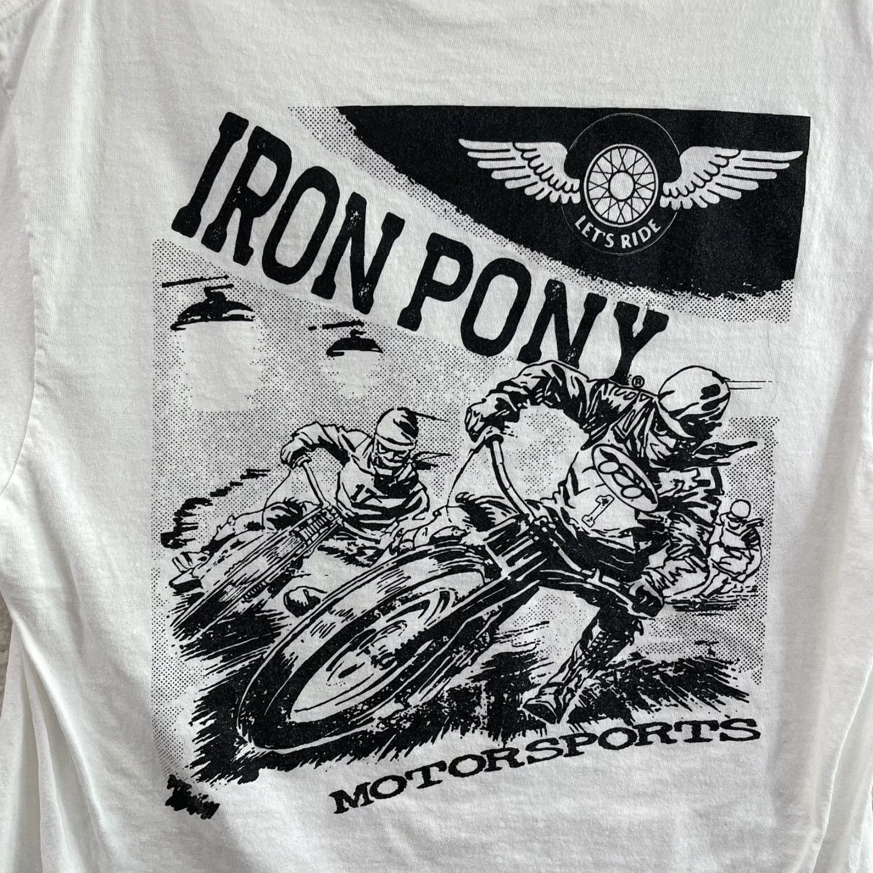 Delta Iron Pony T-Shirt Mens Large White Motorsports Graphic Short Sleeve Size US L / EU 52-54 / 3 - 3 Thumbnail