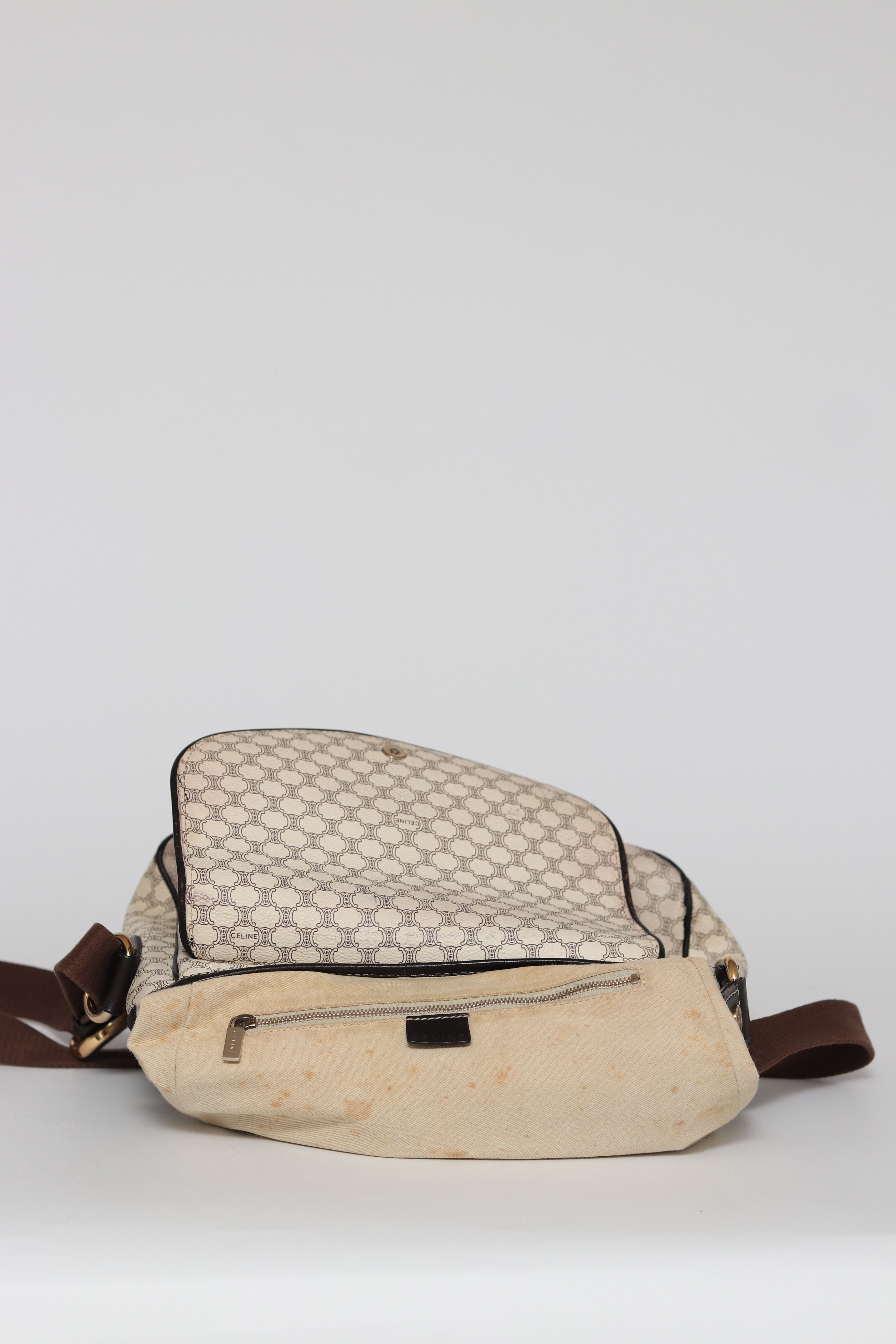 Celine × Vintage CELINE Macadam Canvas Shoulder Bag PVC White Size ONE SIZE - 5 Thumbnail