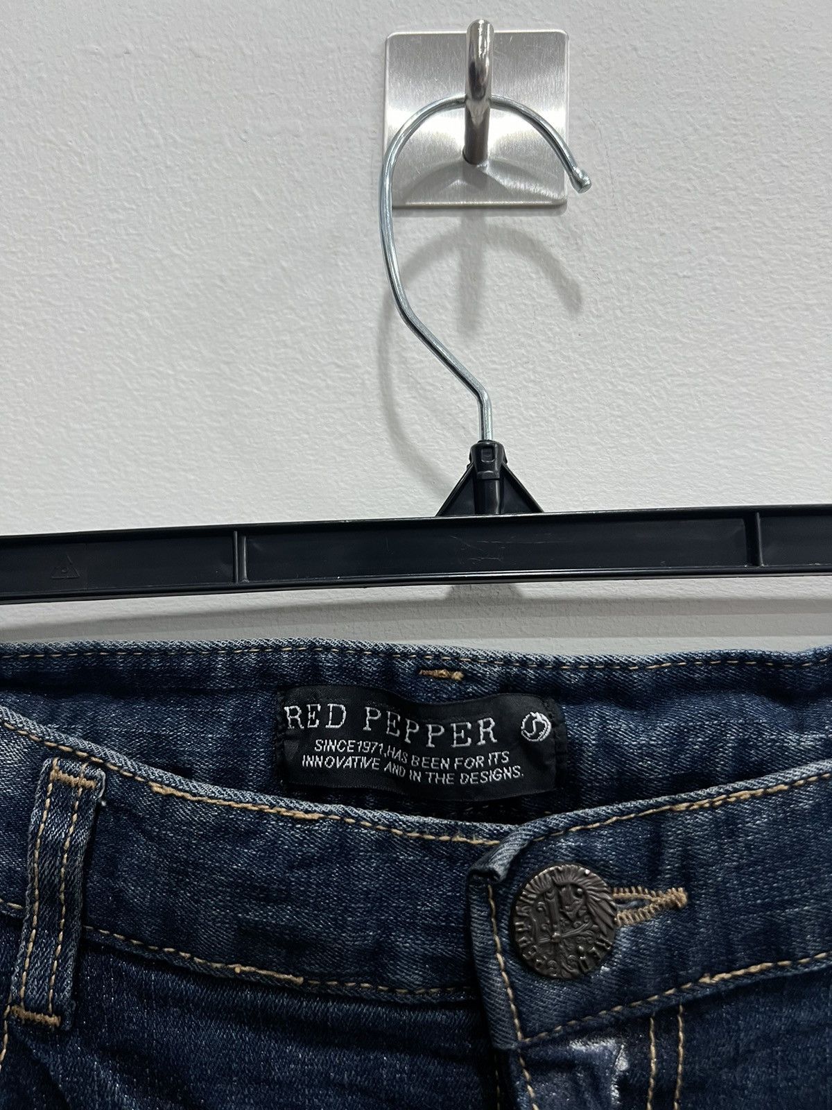 Japanese Brand 90’s RED PEPPER RARE BIG LOGO Y2K JEANS SKULL LOGO Size US 32 / EU 48 - 6 Thumbnail