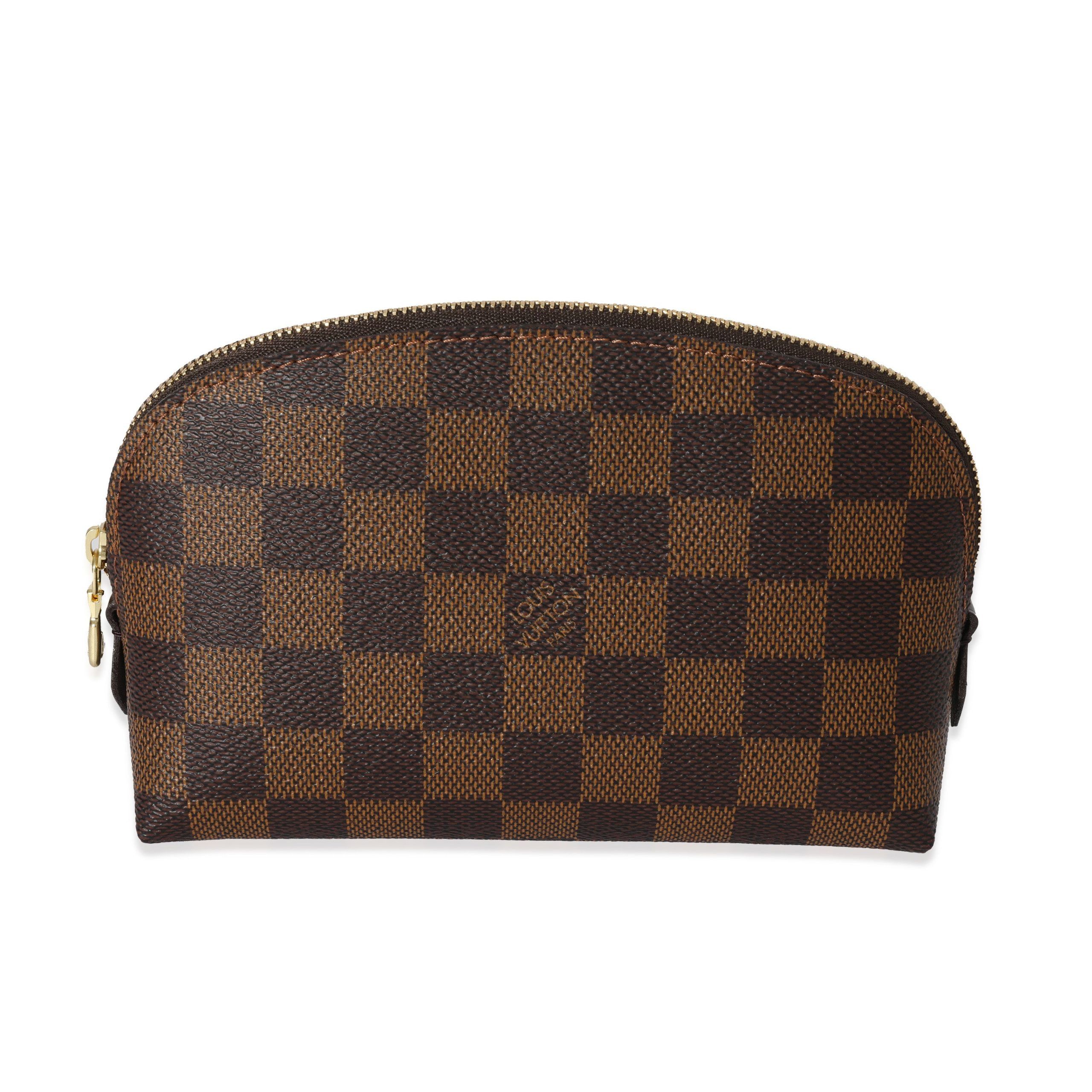 image of Louis Vuitton Damier Ebene Canvas Cosmetic Pouch in Brown, Women's