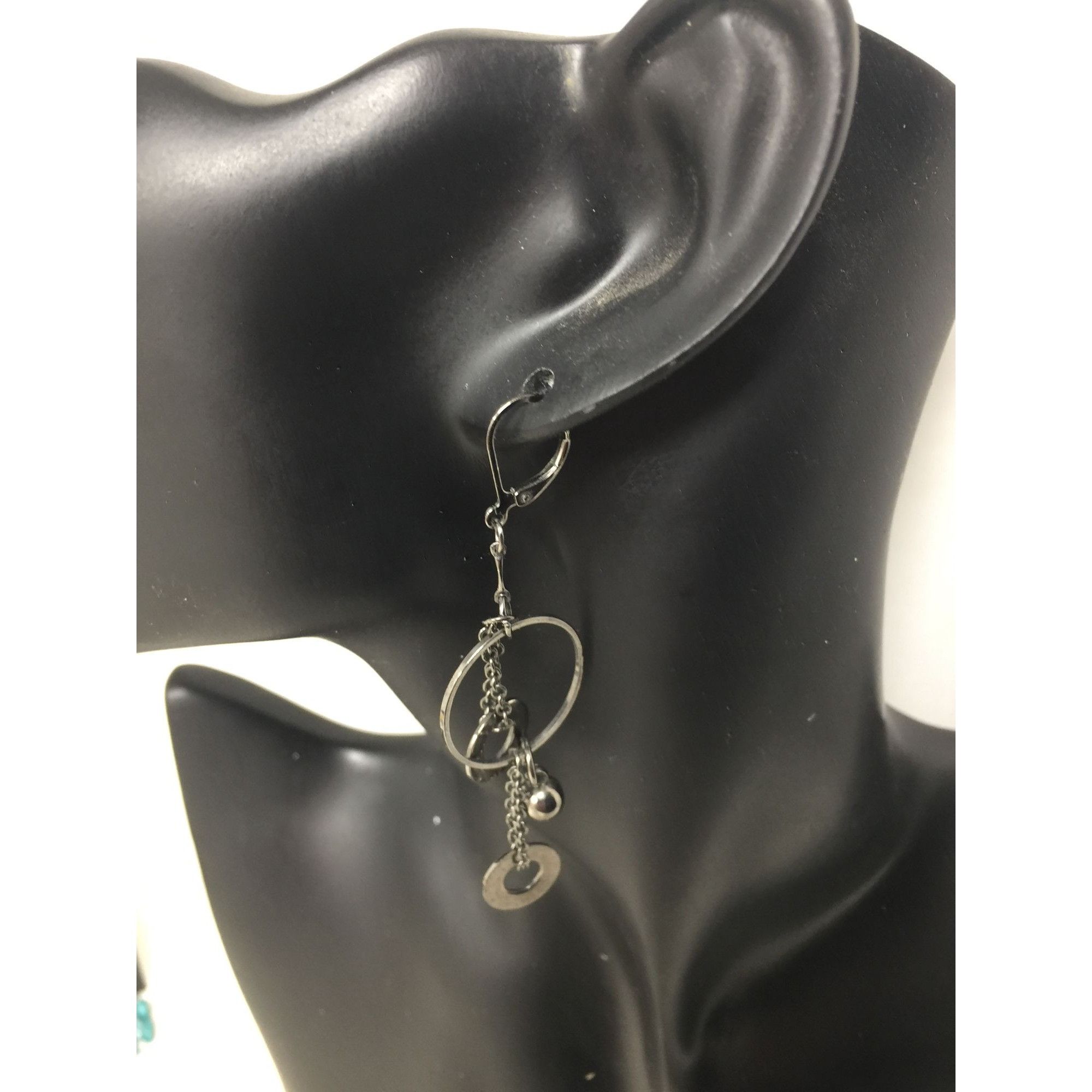 Other Women's Unique Silver Tone Layered Circle Dangle Earrings Size ONE SIZE - 5 Thumbnail