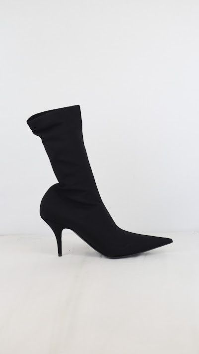 Balenciaga o1rshd1 Tronc.T S.Cuoio Jersey Crepe Boots in Black Size US 11 / IT 41 - 7 Thumbnail