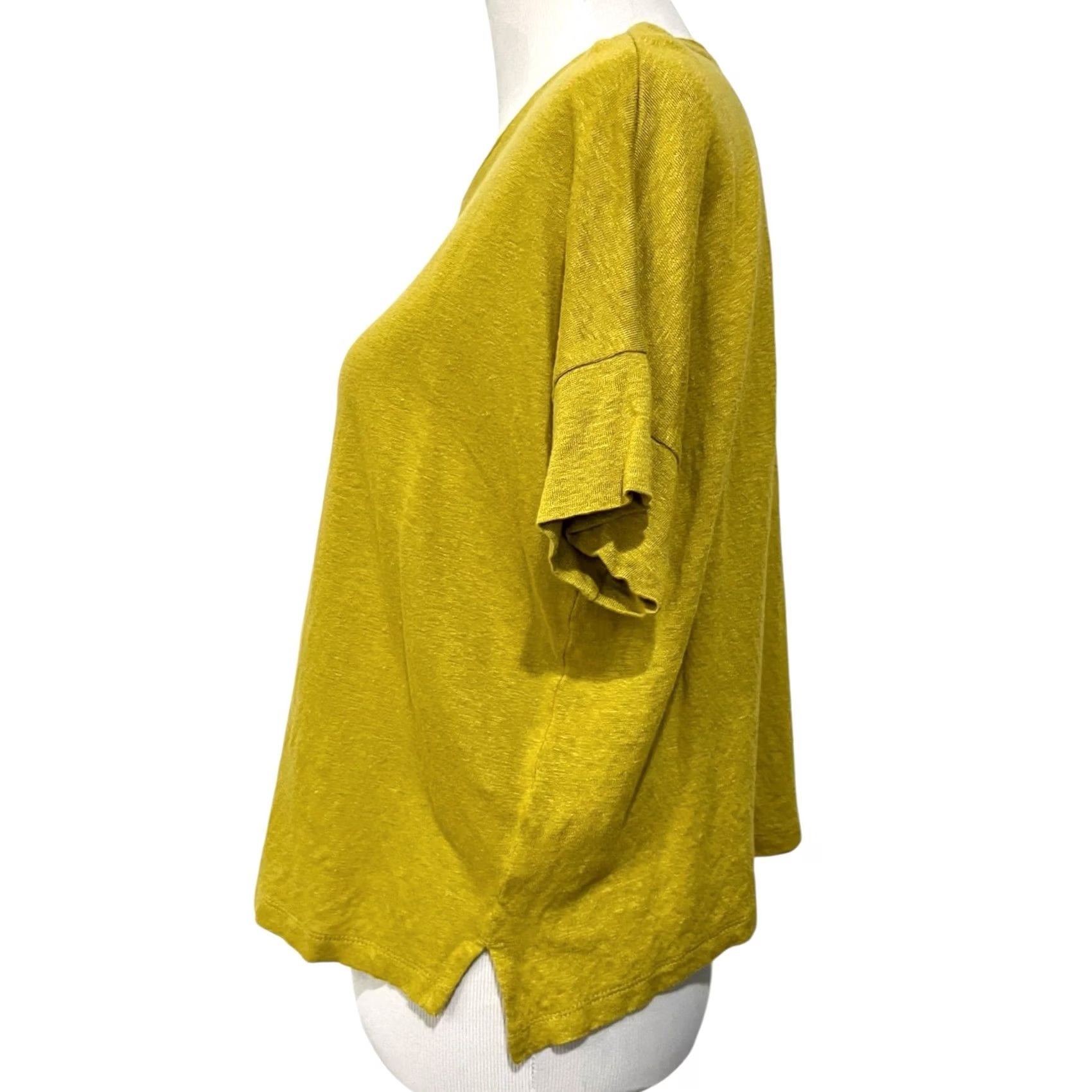J. Jill J.Jill 100% Linen Oversized Top Petite M Tee Short Sleeve Boxy Fit Green Blouse Women's Knit? Wait. Size M / US 6-8 / IT 42-44 - 3 Thumbnail