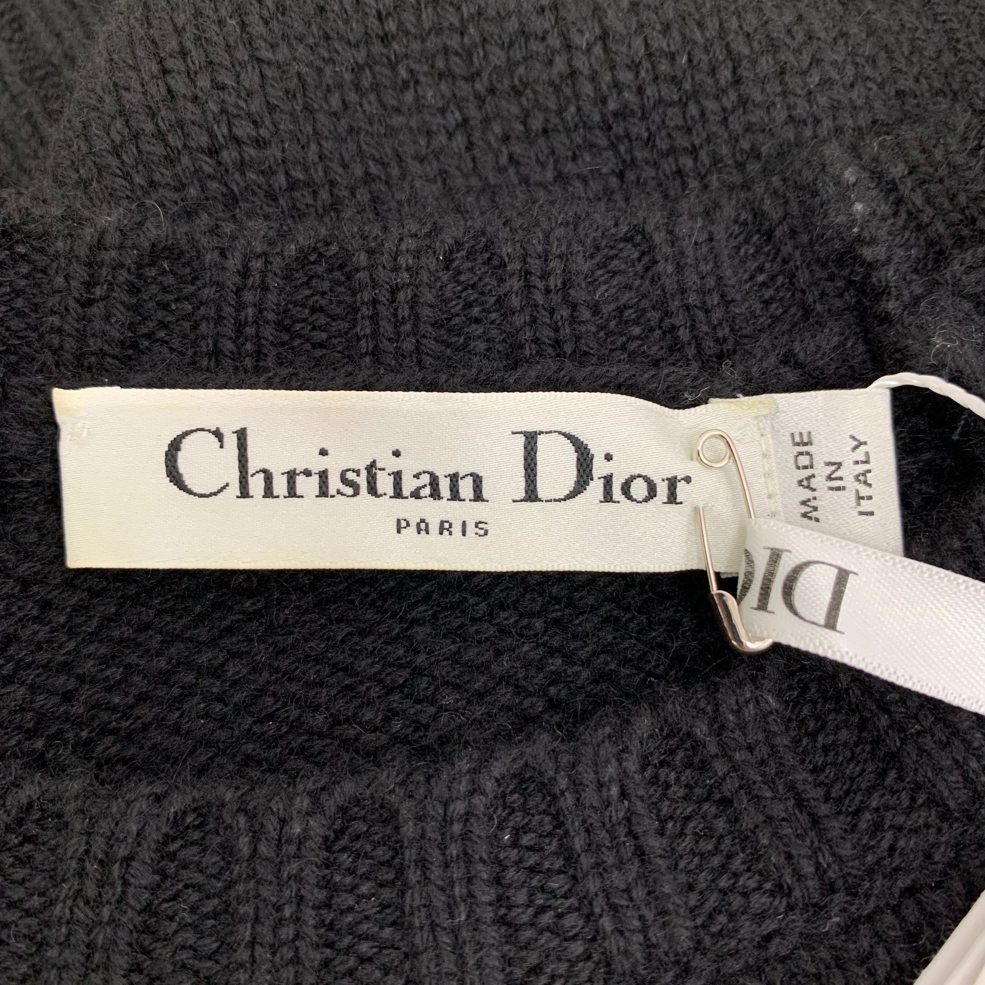 Dior Christian Dior Black Cashmere Ruffled Short-Sleeve Sweater 3 Size XS / US 0-2 / IT 36-38 - 2 Thumbnail
