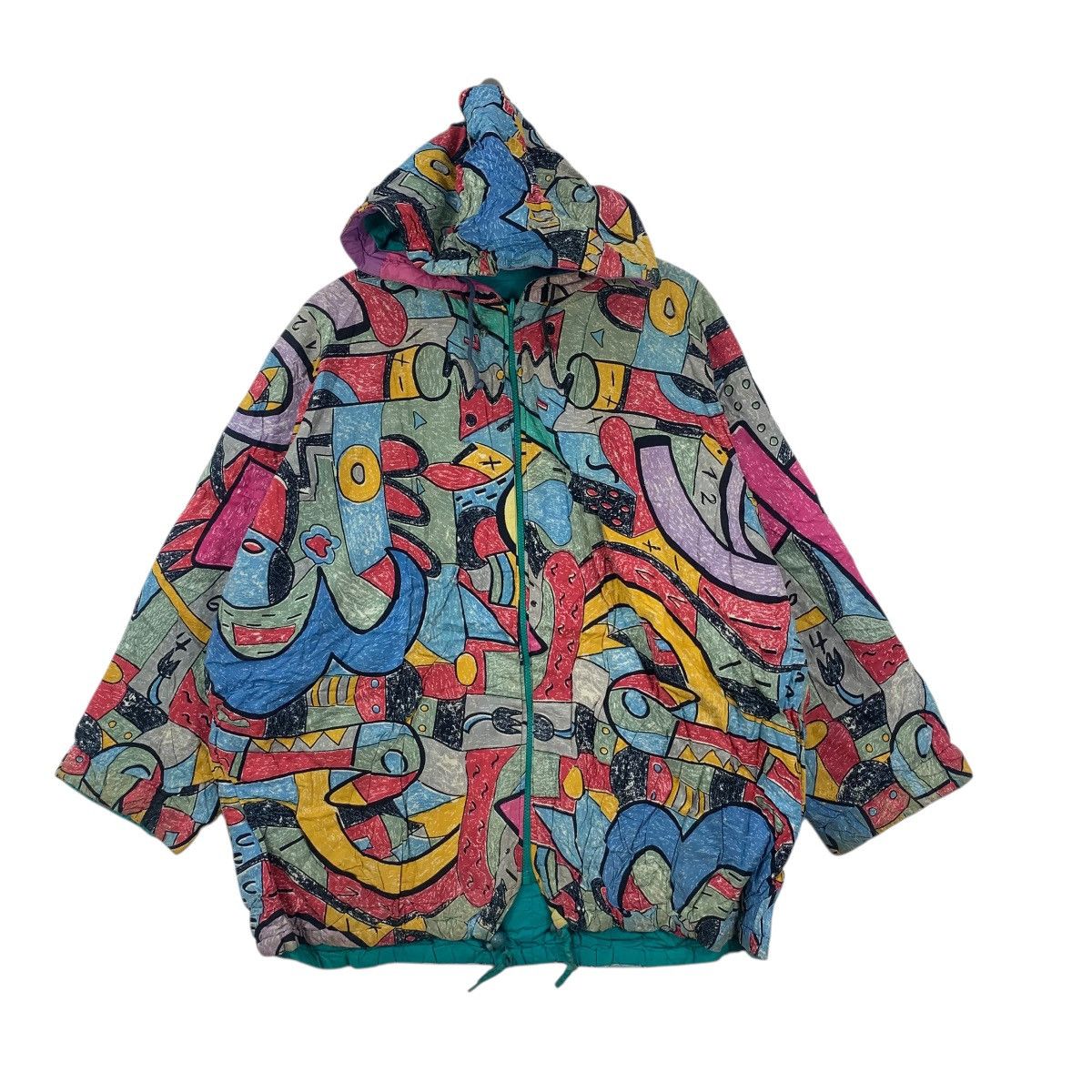 Vintage Vintage TGM PICASSO Over Print Abstract Painting Jacket Size XXL / US 16-18 / IT 52-54 - 3 Thumbnail