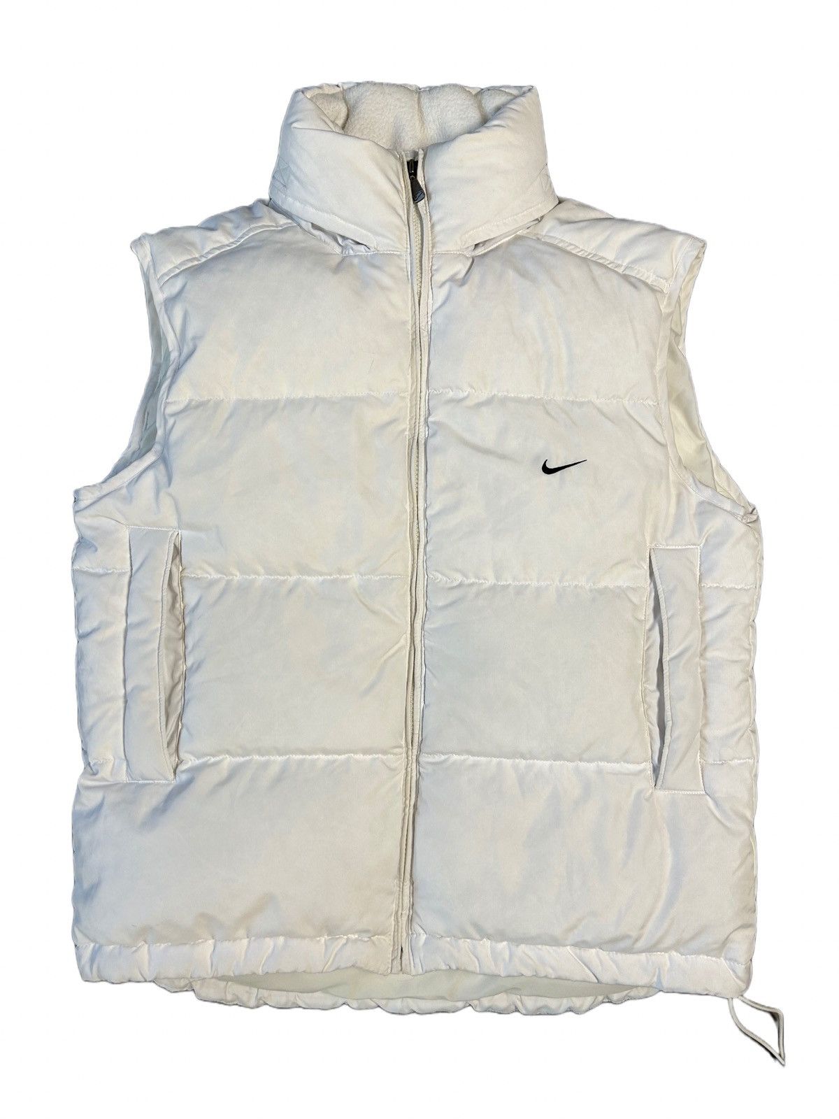 image of Nike Vintage White Puffer Vest Small Swoosh 2000S, Men's