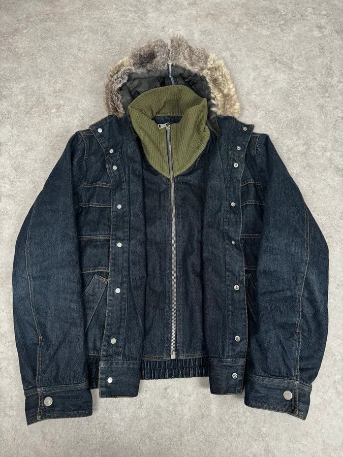 Dolce & Gabbana AW2003 Dolce & Gabbana Navy Denim Fur Hood Jacket Size US M / EU 48-50 / 2 - 2 Thumbnail