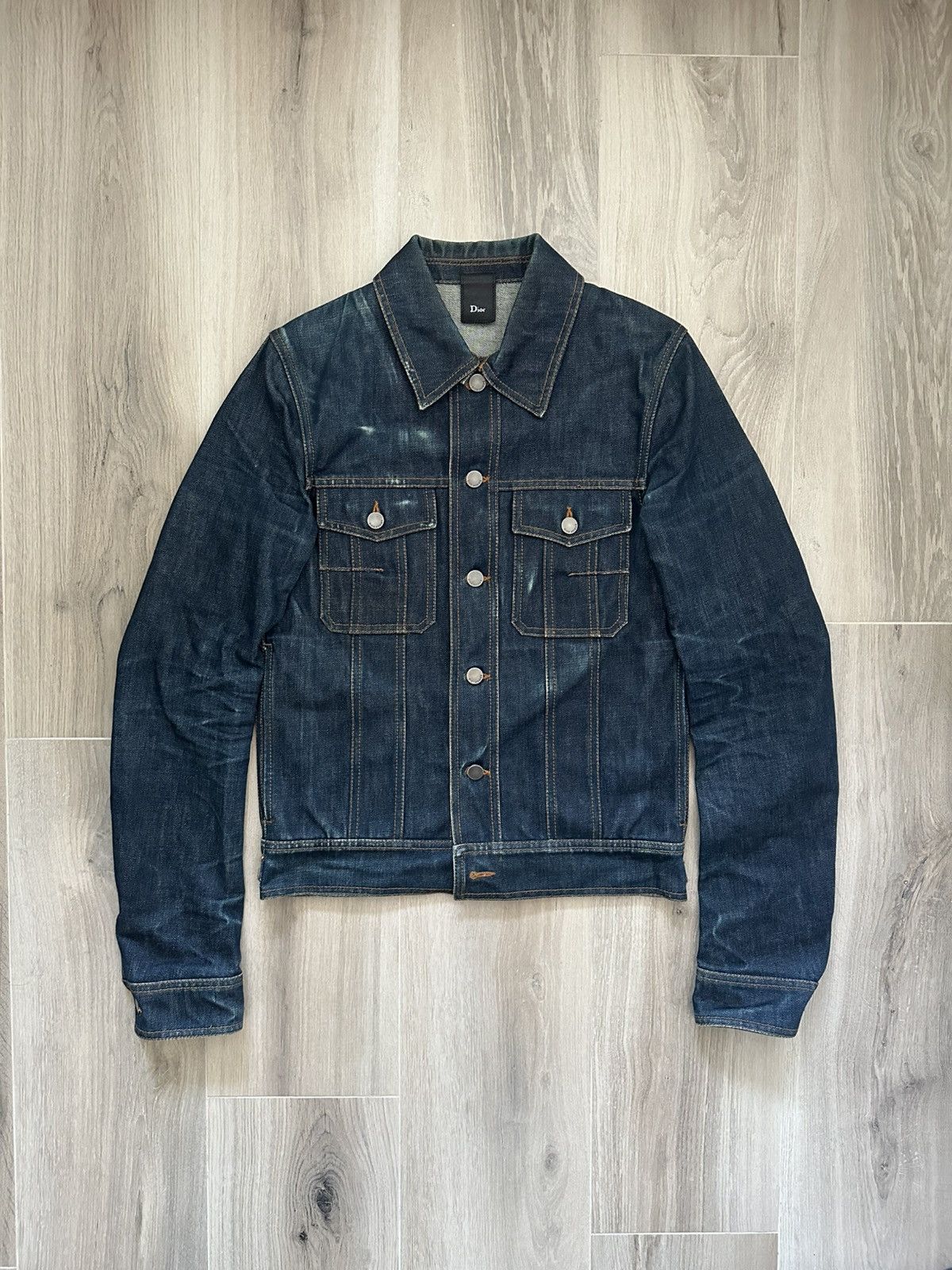 Dior (RARE!) Dior Homme SS07 Raw Denim Jacket Sample Size US S / EU 44-46 / 1 - 7 Thumbnail