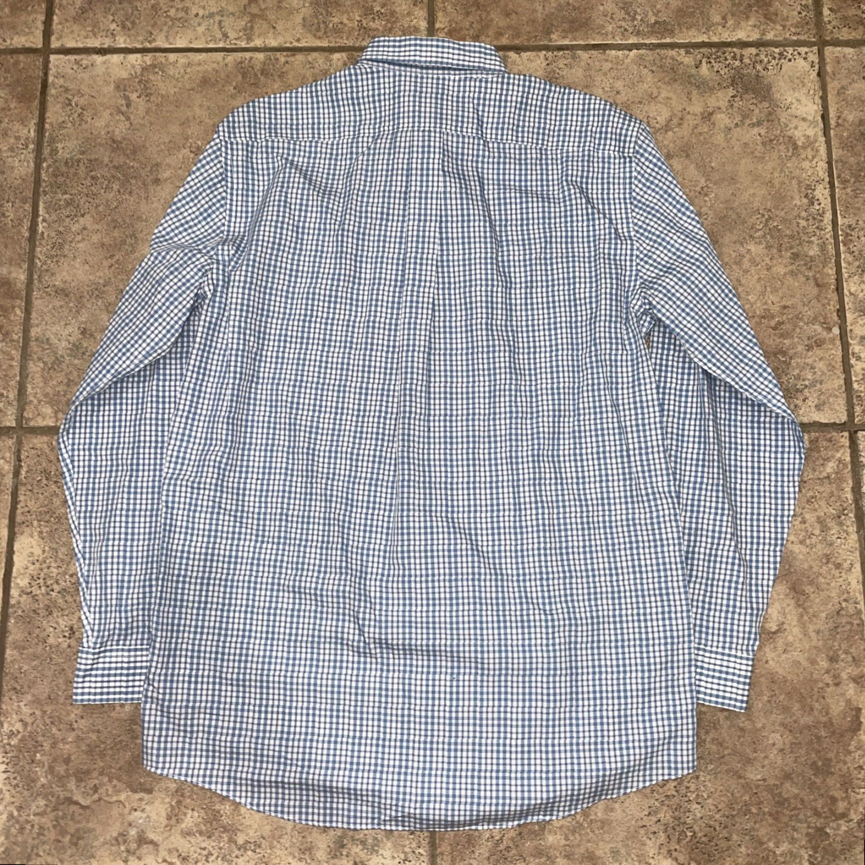 Vintage L.L. Bean Men's Blue Checkered Button-Up Shirt Long Sleeve Wrinkle Resistant Medium Size US M / EU 48-50 / 2 - 4 Thumbnail