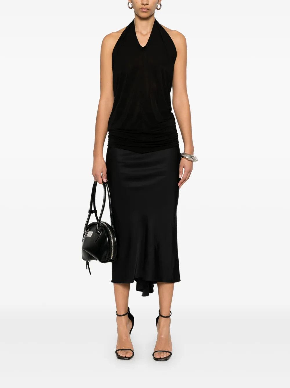 Rick Owens o1y0126 Midi Skirt in Black Size 28" / US 6 / IT 42 - 4 Thumbnail