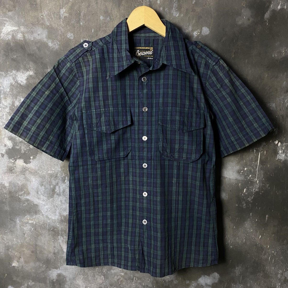 Beams Plus × Japanese Brand Beams plaid embossed pocket uniform shirt Size US M / EU 48-50 / 2 - 2 Thumbnail