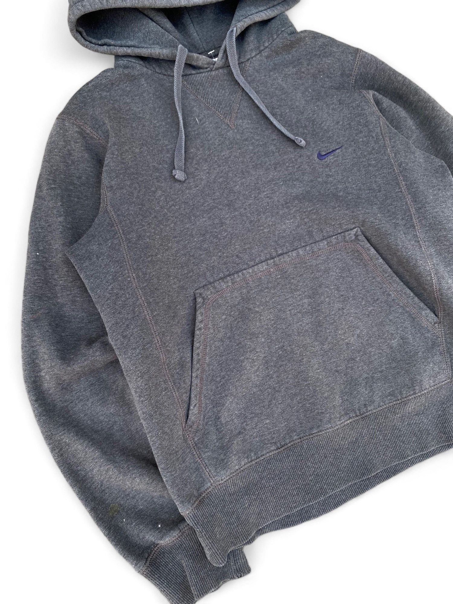 Nike × Vintage Vintage Nike Small Swoosh Distressed hoodie Silver Tag Y2K Size US S / EU 44-46 / 1 - 4 Thumbnail