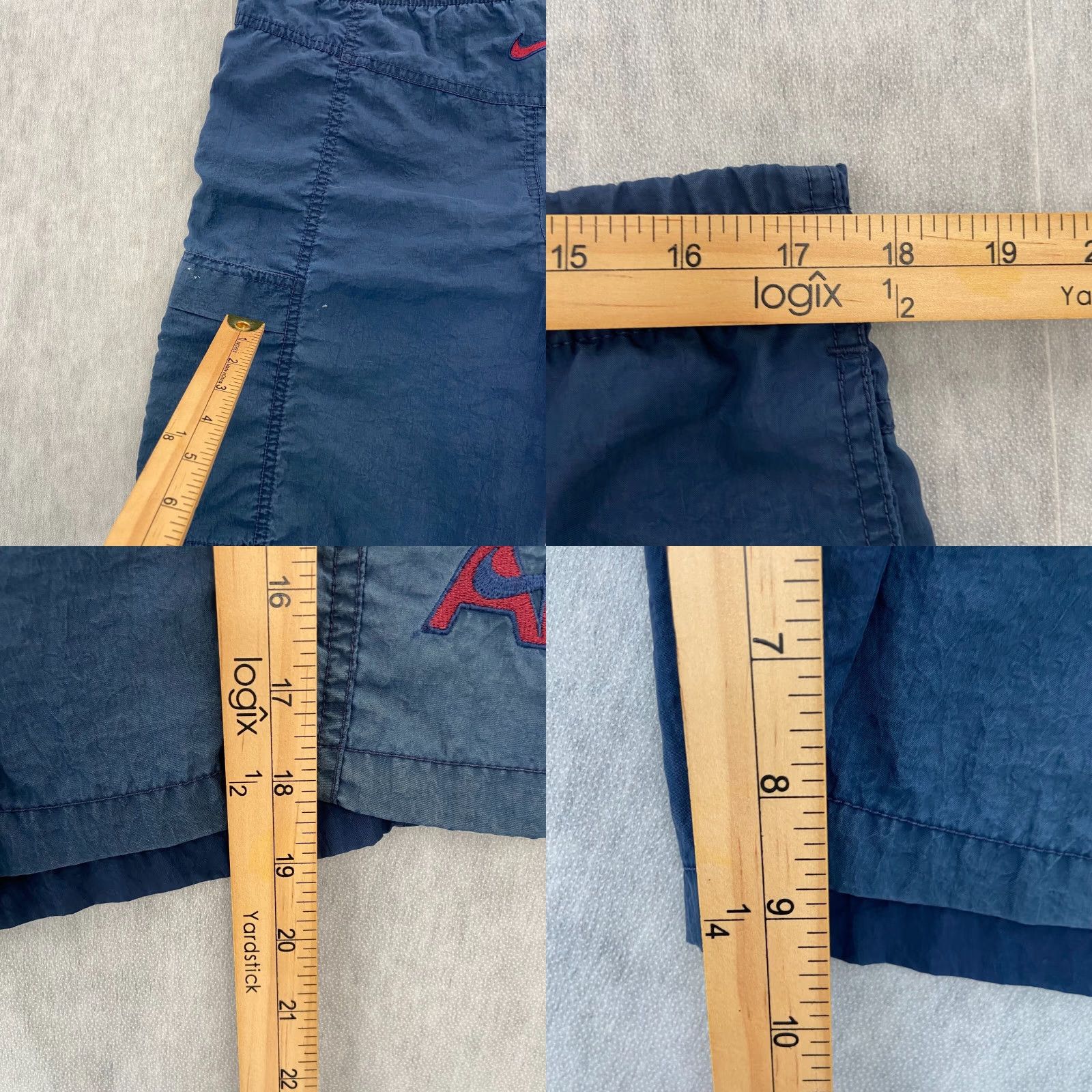 Nike VINTAGE Nike Shorts Mens Small Athletic Blue 90s Air Swoosh Drawstring Pockets Activewear Size US 29 - 8 Thumbnail