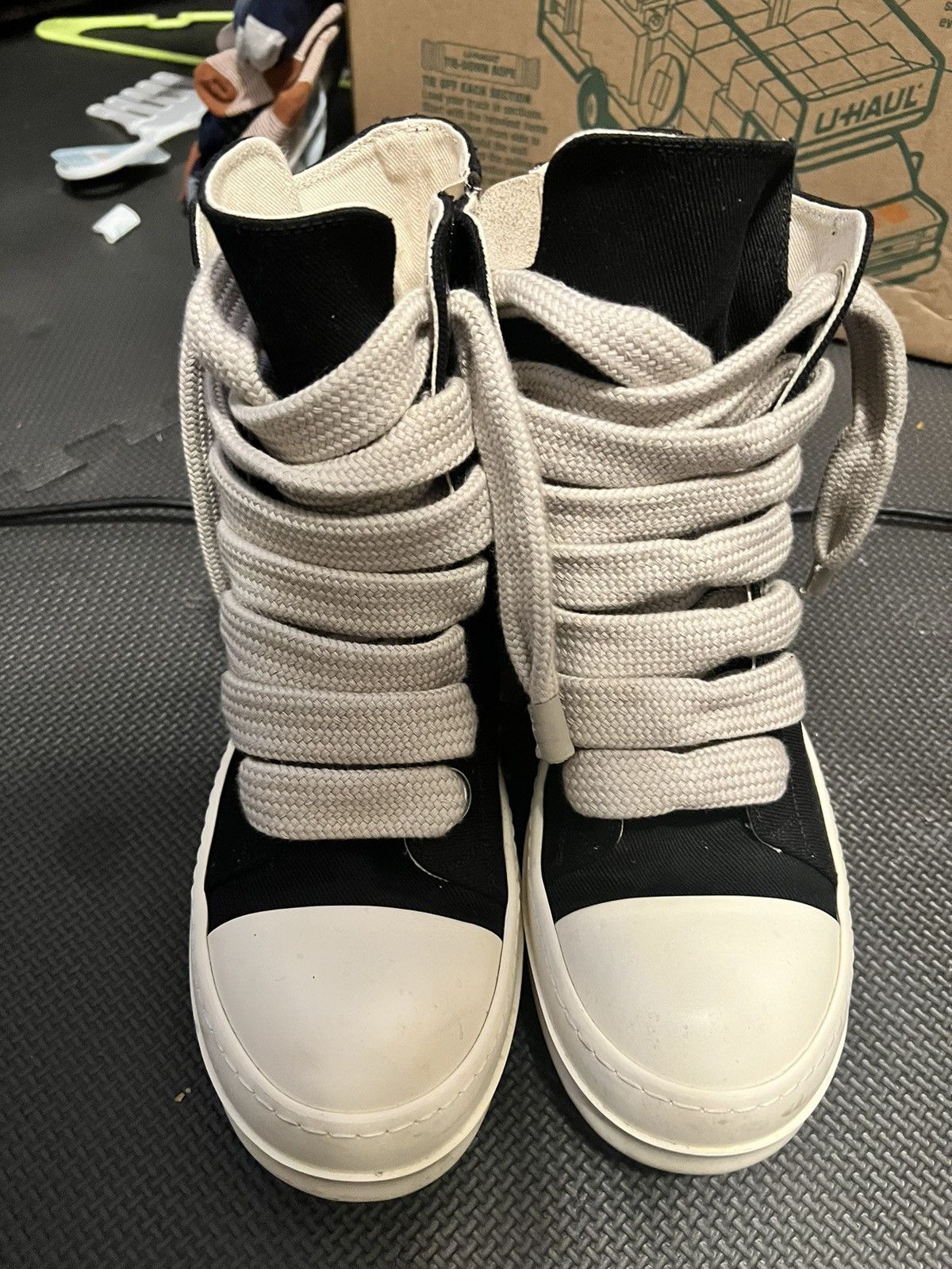 image of Rick Owens Drkshdw Jumbo Laces Shoes in Black, Men's (Size 9)