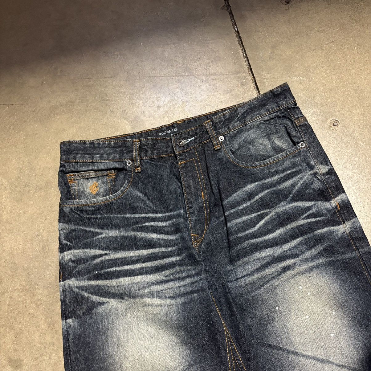 Rocawear Vintage Y2K Rocawear Baggy Denim Jeans Faded Wide Leg Skater Size US 36 / EU 52 - 5 Thumbnail