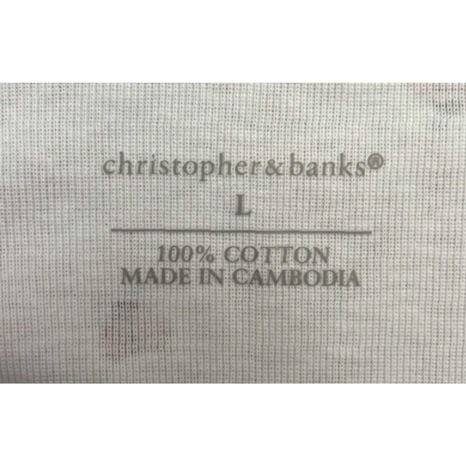 Vintage Christopher & Banks Shirt Ladies L White Knit 3/4 Sleeve Crew Neck Cotton Blouse B2013 Size L / US 10 / IT 46 - 5 Thumbnail