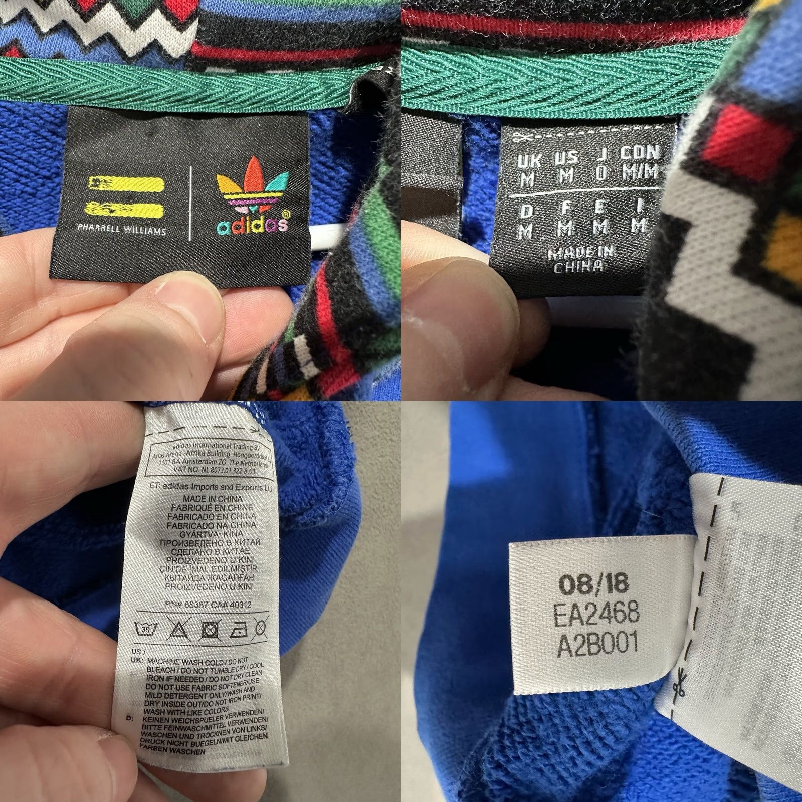 Adidas Adidas Pharrell Williams Hu X Solar Hoodie - Medium Geometric Aztec - Cotton Mens Regular Size US M / EU 48-50 / 2 - 8 Thumbnail