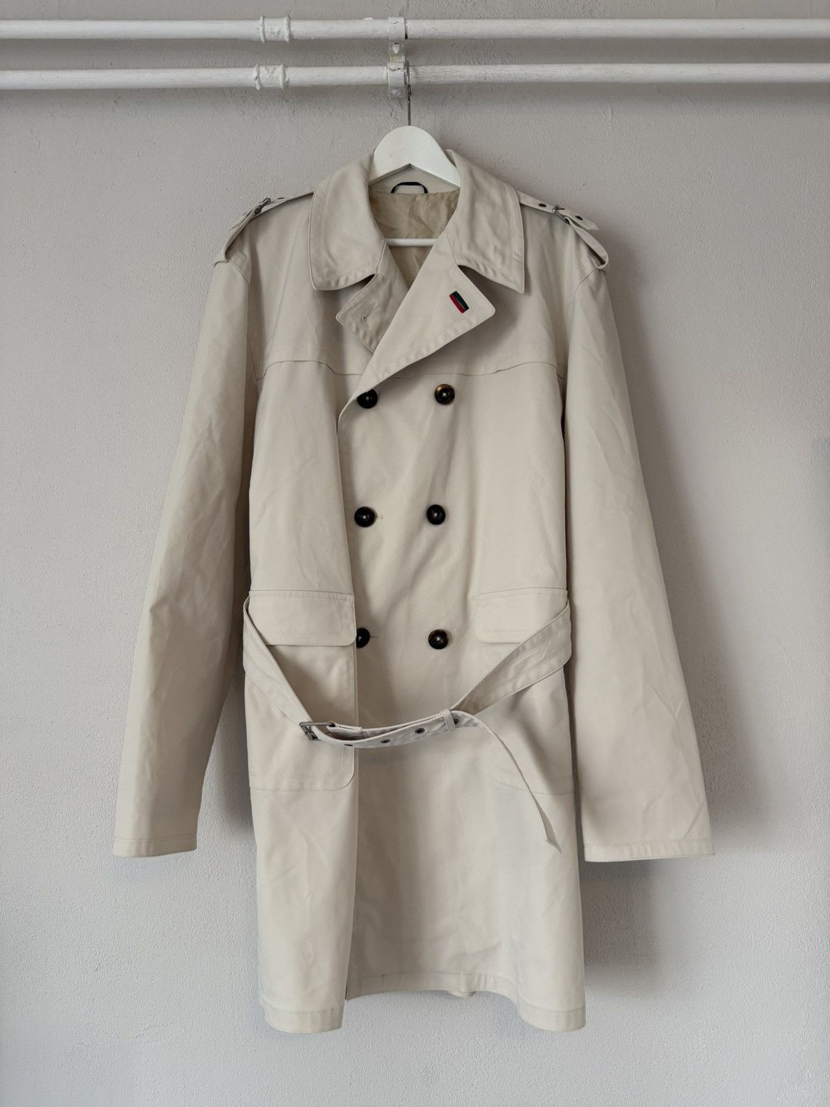 Gucci Double-Breasted Trench Coat with Belt Size US L / EU 52-54 / 3 - 1 Thumbnail