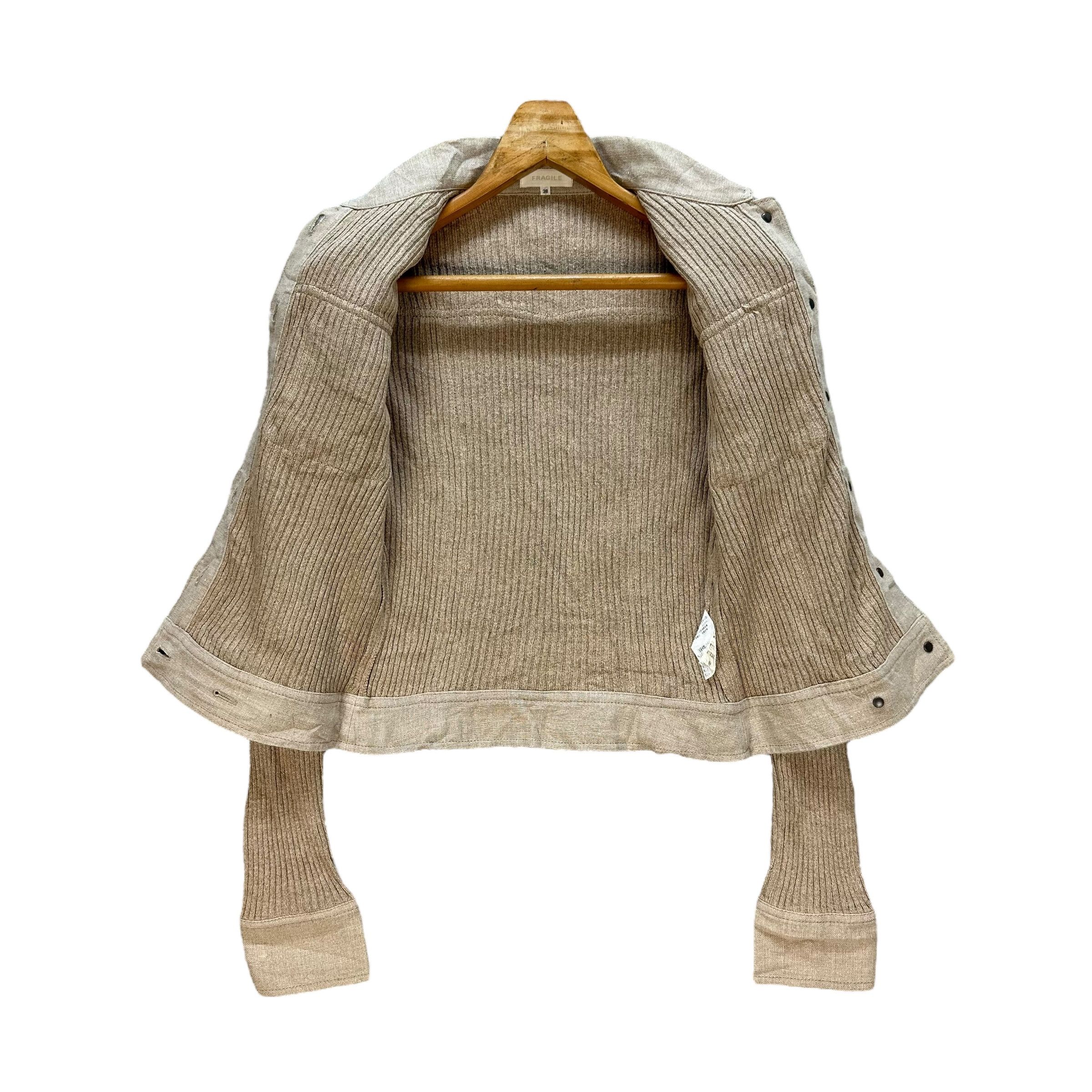 Japanese Brand FRAGILE Knitted Button Crop Shirt Jacket #1499-A62 Size S / US 4 / IT 40 - 7 Thumbnail