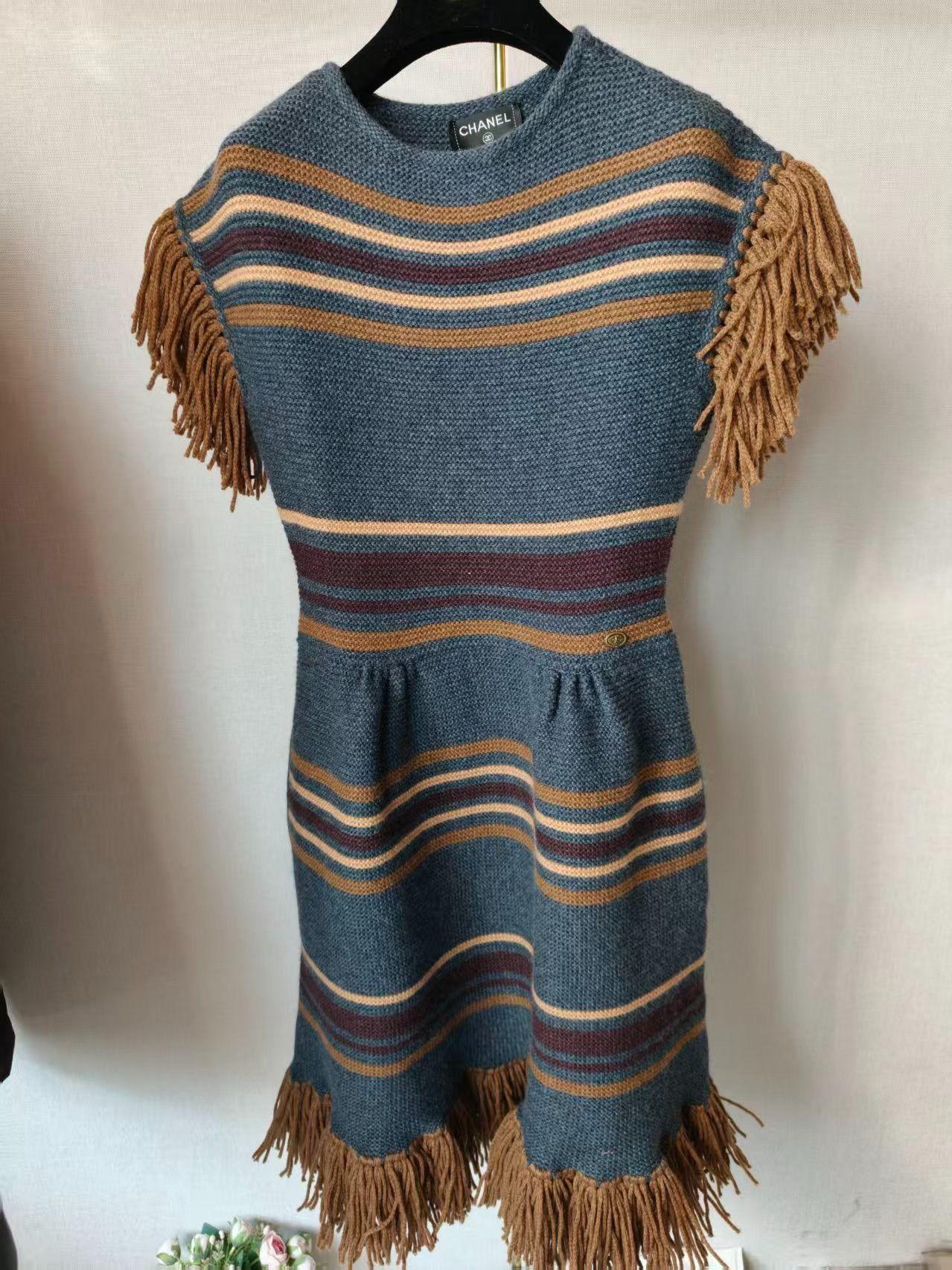 Chanel Chanel Striped Fringe Dress Size ONE SIZE - 1 Thumbnail