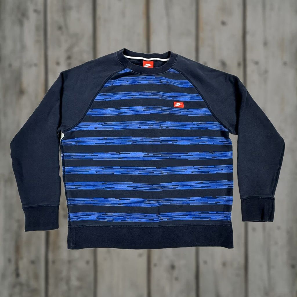 Nike Nike Sweatshirt Men L Crewneck Speed Striped Navy Blue 614417-475 Nike Sportswear Size US L / EU 52-54 / 3 - 1 Thumbnail