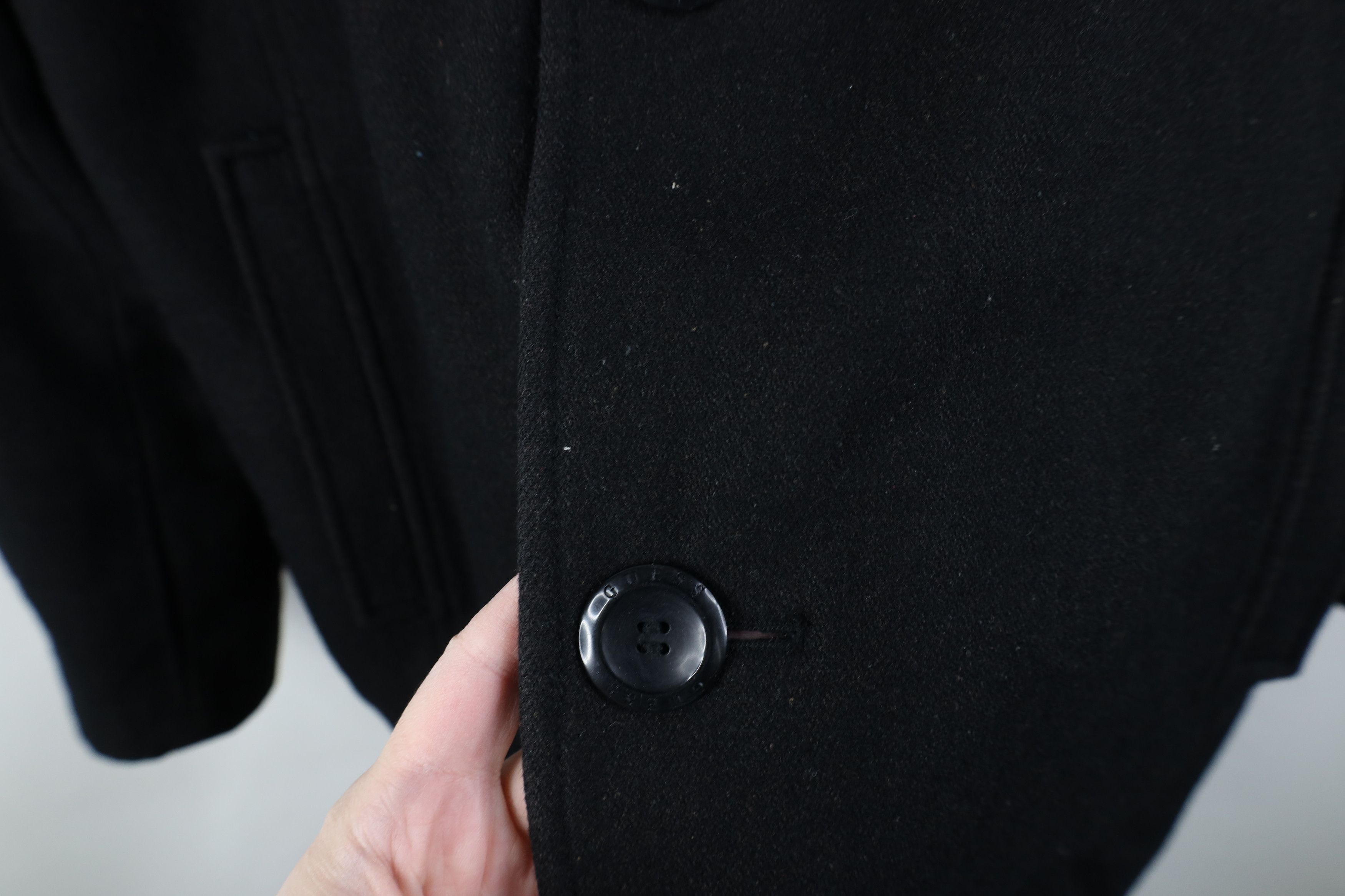 Guess Vintage Y2K Guess Wool Blend Button Peacoat Jacket Black Size US L / EU 52-54 / 3 - 6 Thumbnail