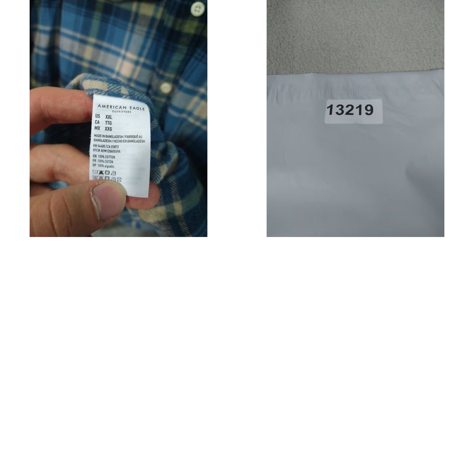 American Eagle Outfitters American Eagle Shirt Mens 2XL Blue Plaid Flannel Button Up Cotton Super Soft Size US XXL / EU 58 / 5 - 8 Thumbnail