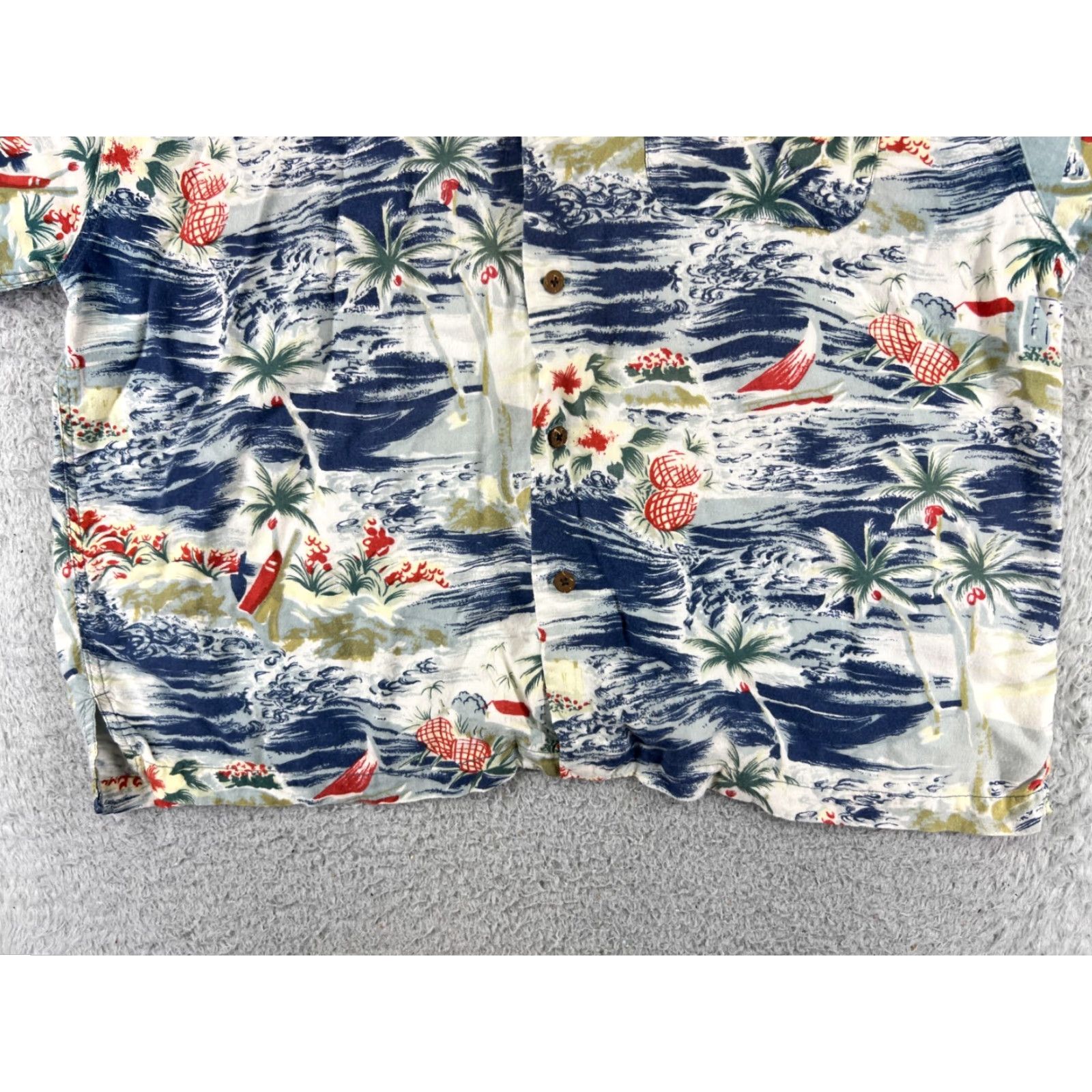 High Sierra High Sierra Shirt Adult Large Blue Floral Palm Ocean Print 100% Rayon Hawaiian Size US L / EU 52-54 / 3 - 5 Thumbnail