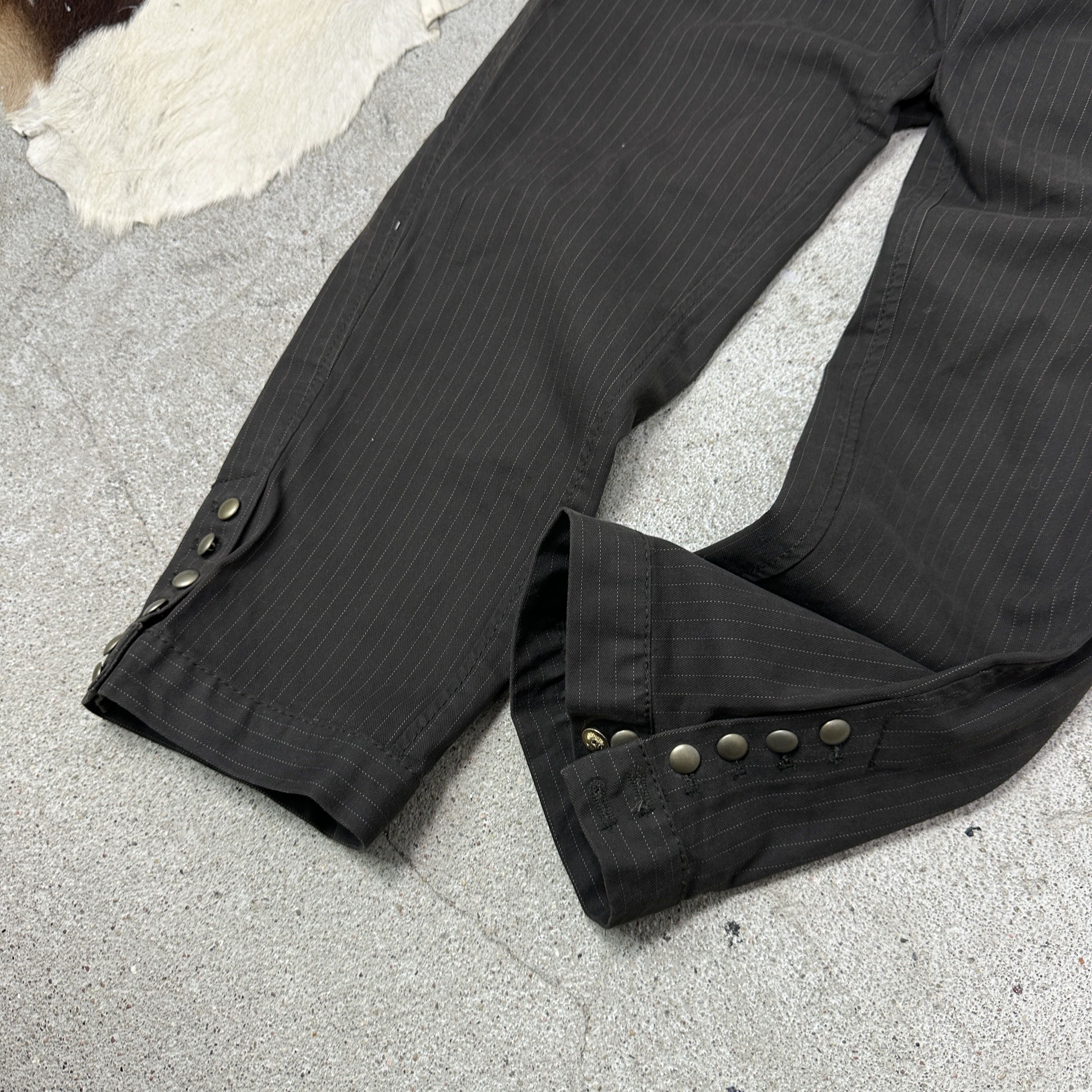 Vintage Vintage Capri Butonned Stripped Office Siren Pants Y2K Size 25" / US 0 / IT 36 - 3 Thumbnail