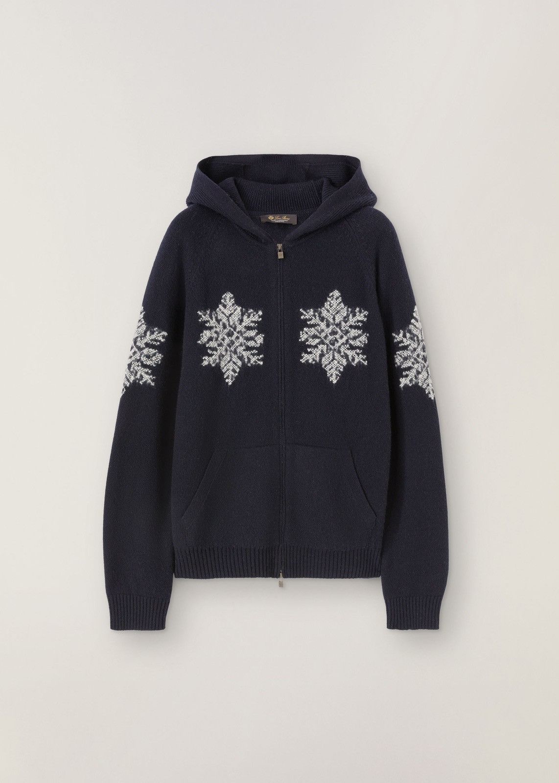 image of Loro Piana O1Loc1C0224 Baby Cashmere Hooded Cardigan In Navy Blue, Women's (Size Large)