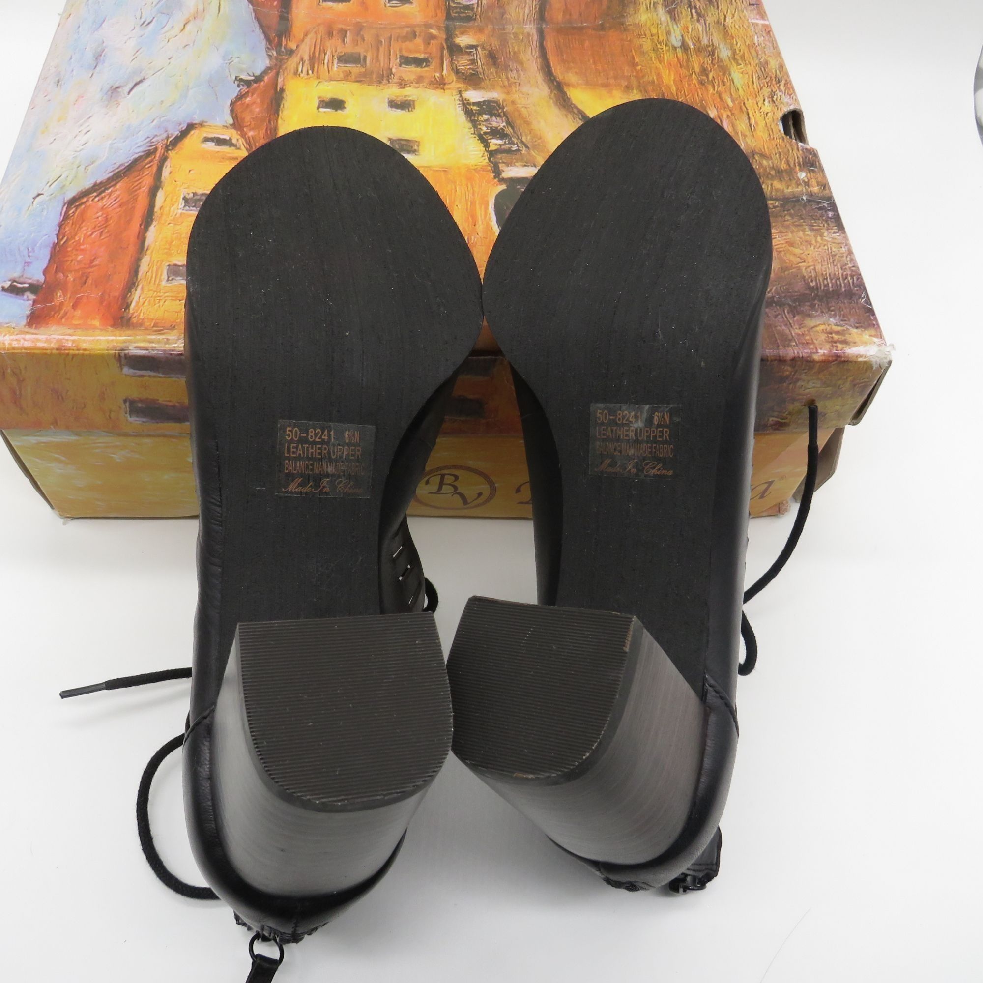 Other Bella Vita Keaton Black Leather Lace-Up Heeled Sandals Size Size US 6.5 / IT 36.5 - 6 Thumbnail