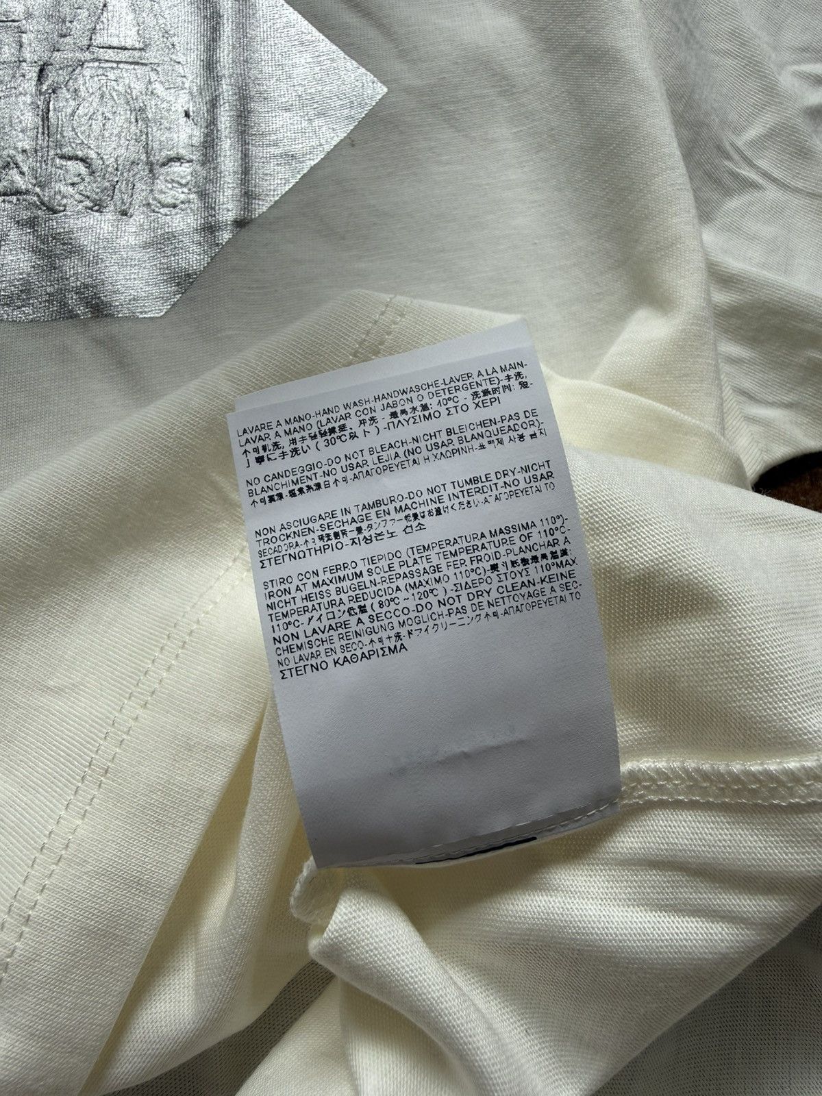 Balenciaga Balenciaga FW13 Silver Tape Logo Tee White XL Size US XL / EU 56 / 4 - 12 Thumbnail