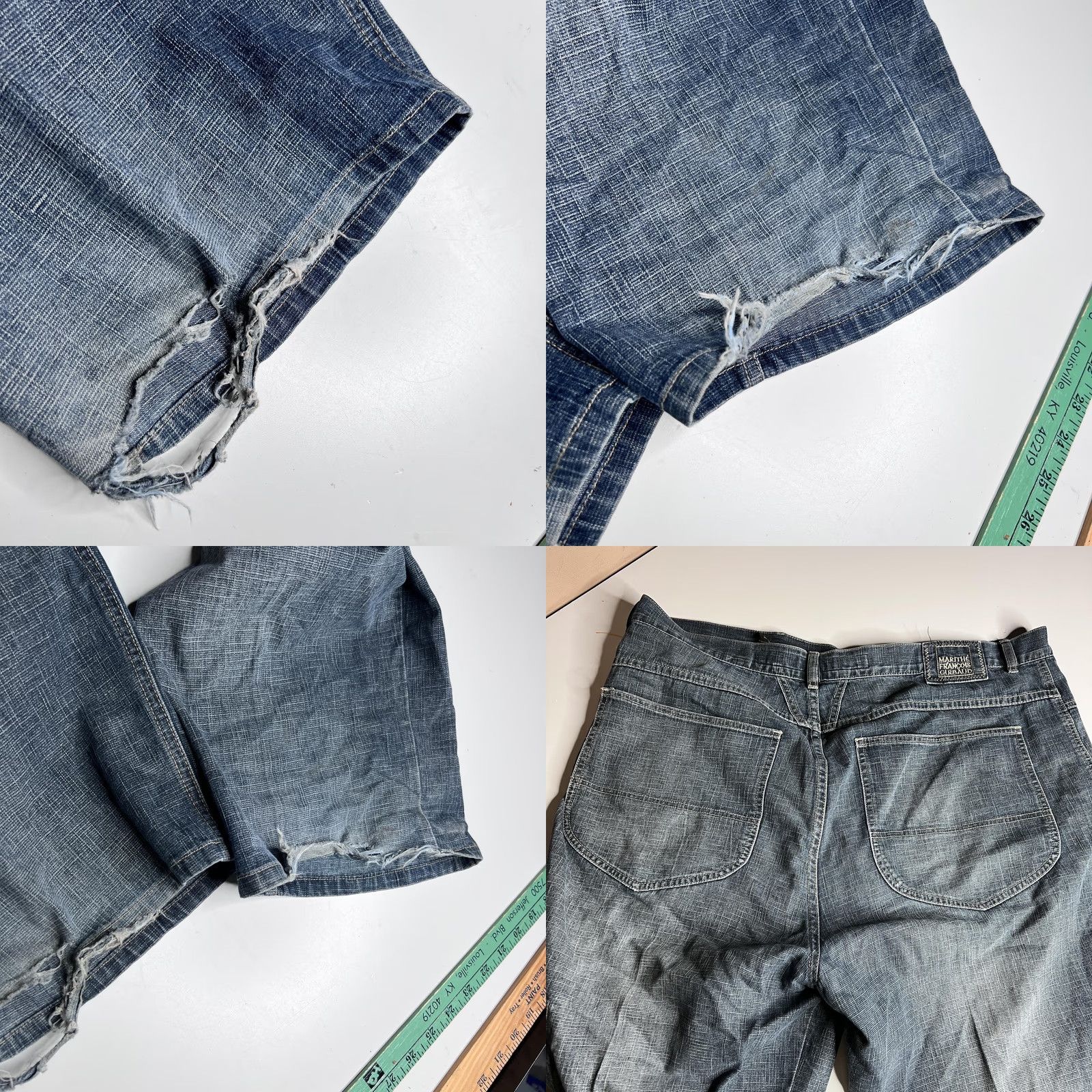 Vintage Marithe Francois Girbaud Jeans Mens 43x31 Blue Relaxed Straight Distressed Denim Distressed Jeans Crosshatch Denim, Mens, 42, Regular, Blue, Jeans Size US 42 / EU 58 - 8 Thumbnail