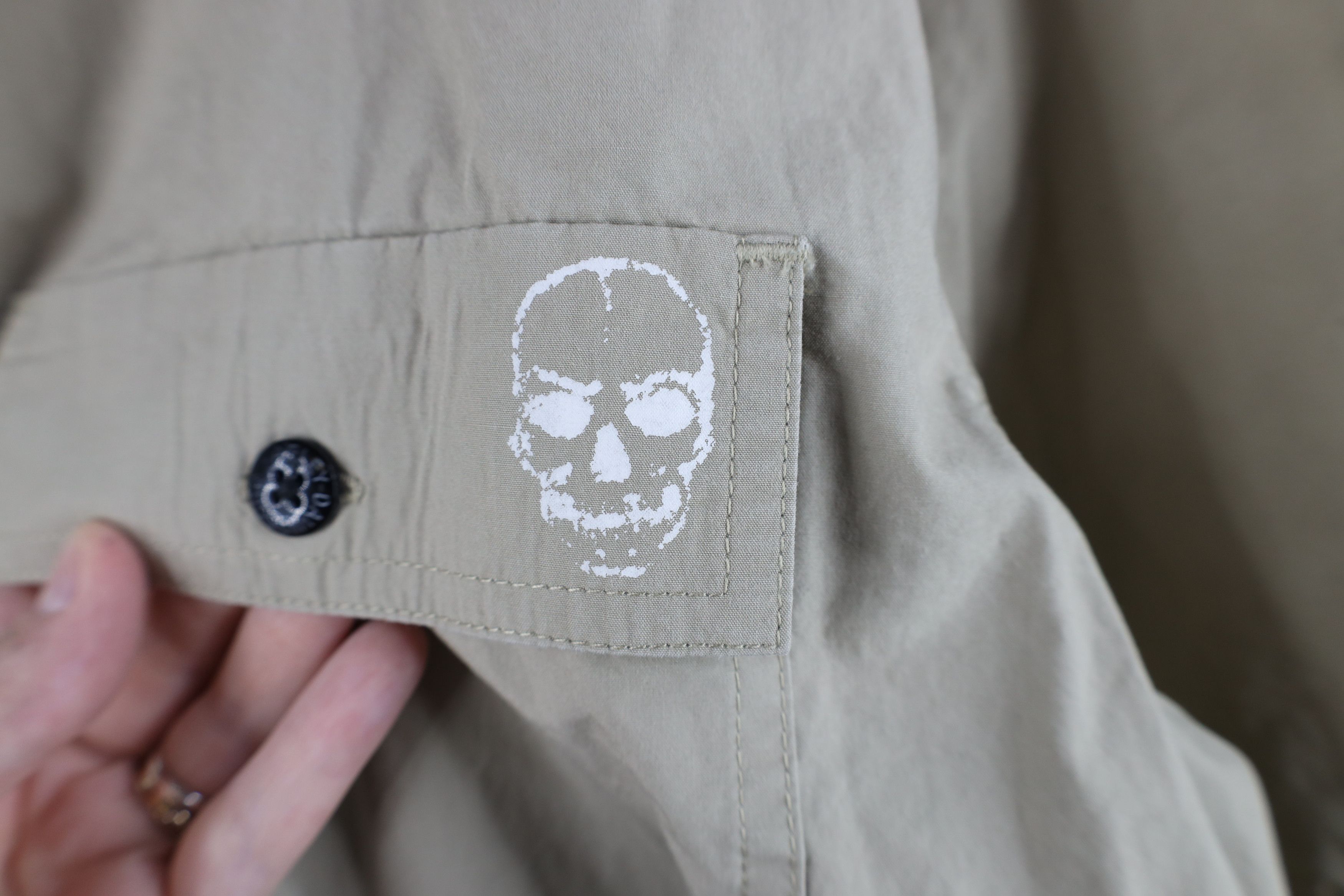 Harley Davidson × Vintage Vintage Harley Davidson Skull Short Sleeve Button Shirt Size US L / EU 52-54 / 3 - 5 Thumbnail
