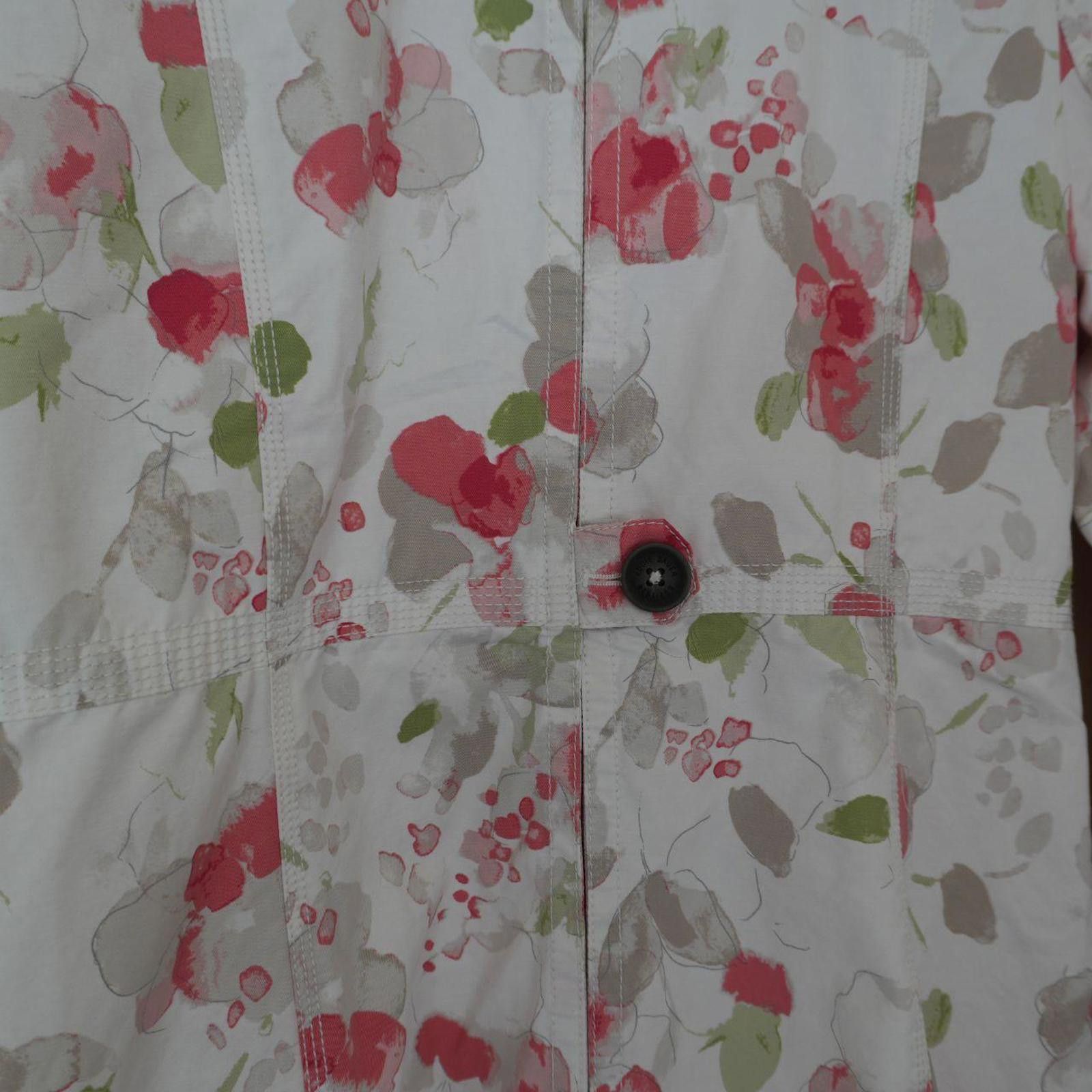 Eddie Bauer Eddie Bauer Coat Women's S White Trench Floral Size S / US 4 / IT 40 - 6 Thumbnail