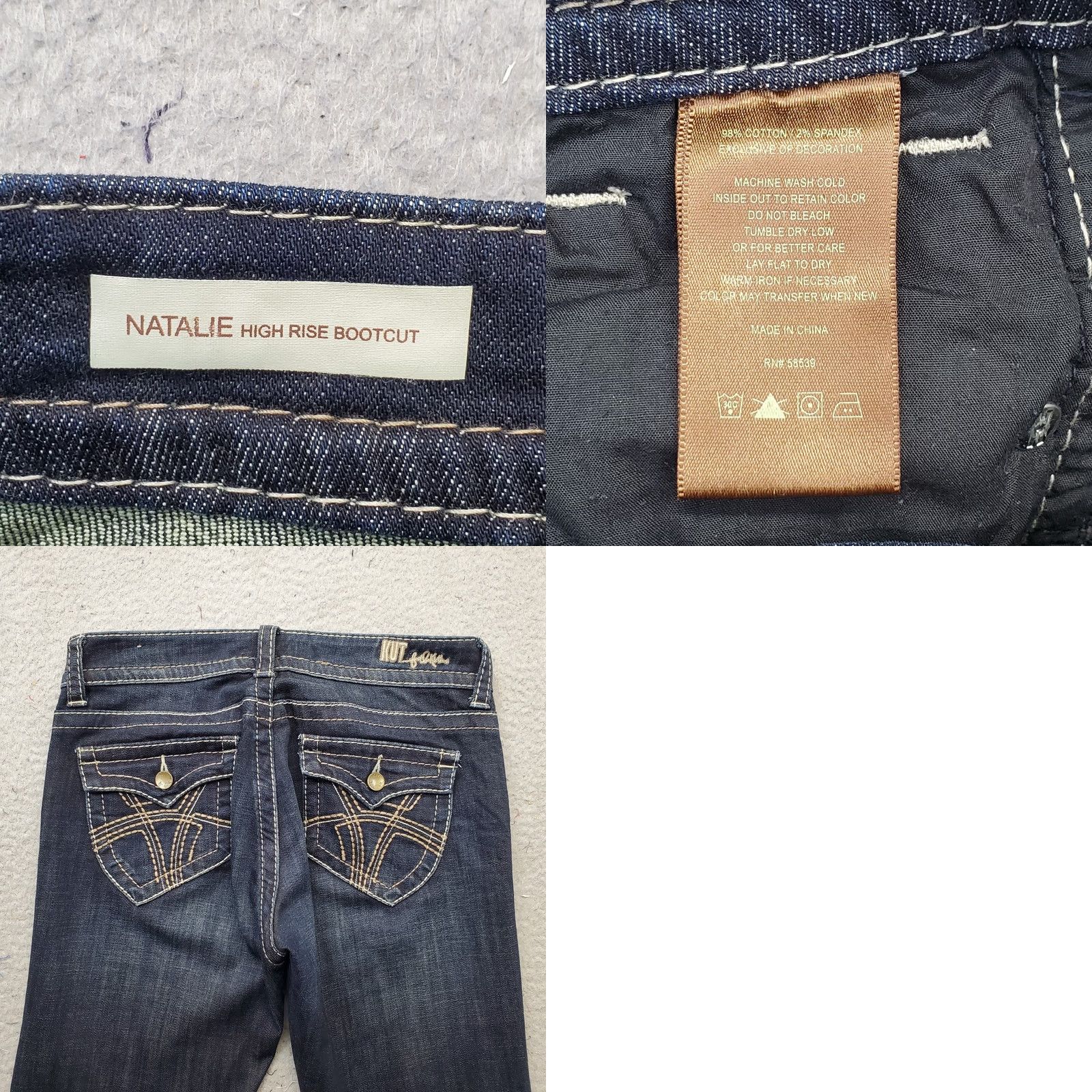 Vintage Nike KUT from the Kloth Bootcut Jeans Womens 4 Blue Denim High Rise EUC Size 27" / US 4 / IT 40 - 8 Thumbnail