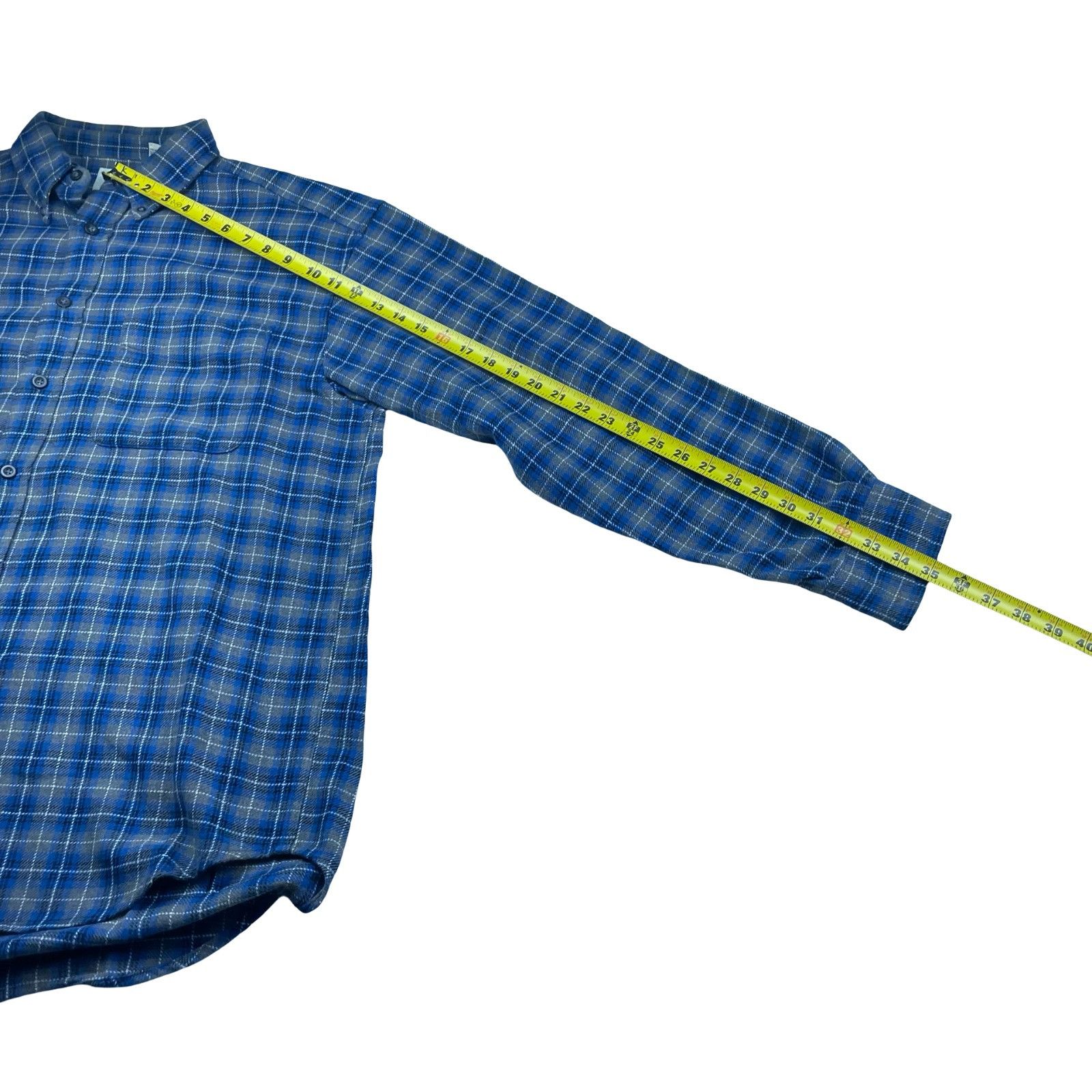 Gap VTG GAP Men's 100% Cotton Flannel Button Shirt Blue/Gray Pla Size US L / EU 52-54 / 3 - 6 Thumbnail