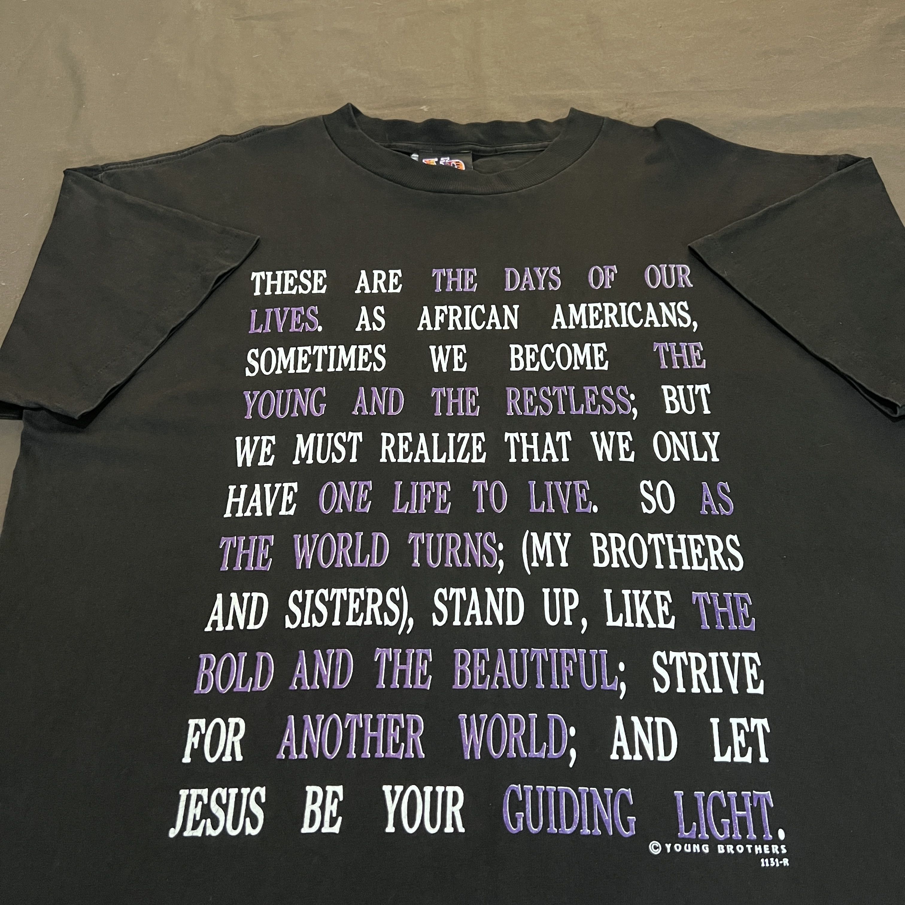 Vintage Vintage 90s YOUNG BROTHERS Bible Holy God Jesus Tee XL Size US XL / EU 56 / 4 - 1 Thumbnail