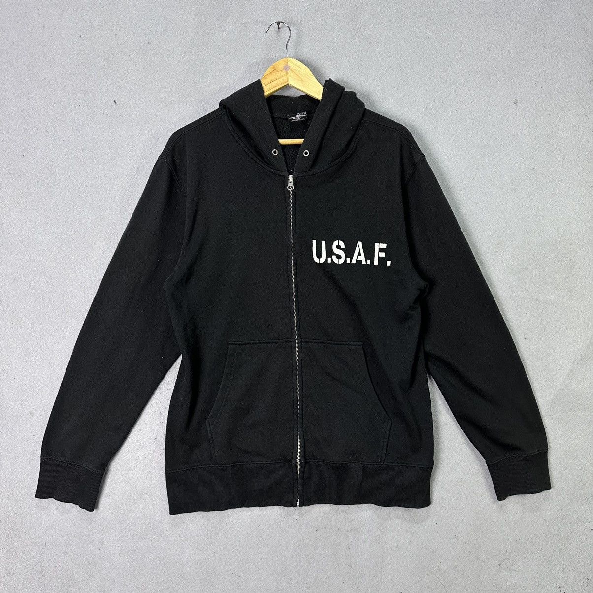 Avirex Avirex USAF Zip Hoodie Black Military Style Sweatshirt Size US L / EU 52-54 / 3 - 1 Thumbnail
