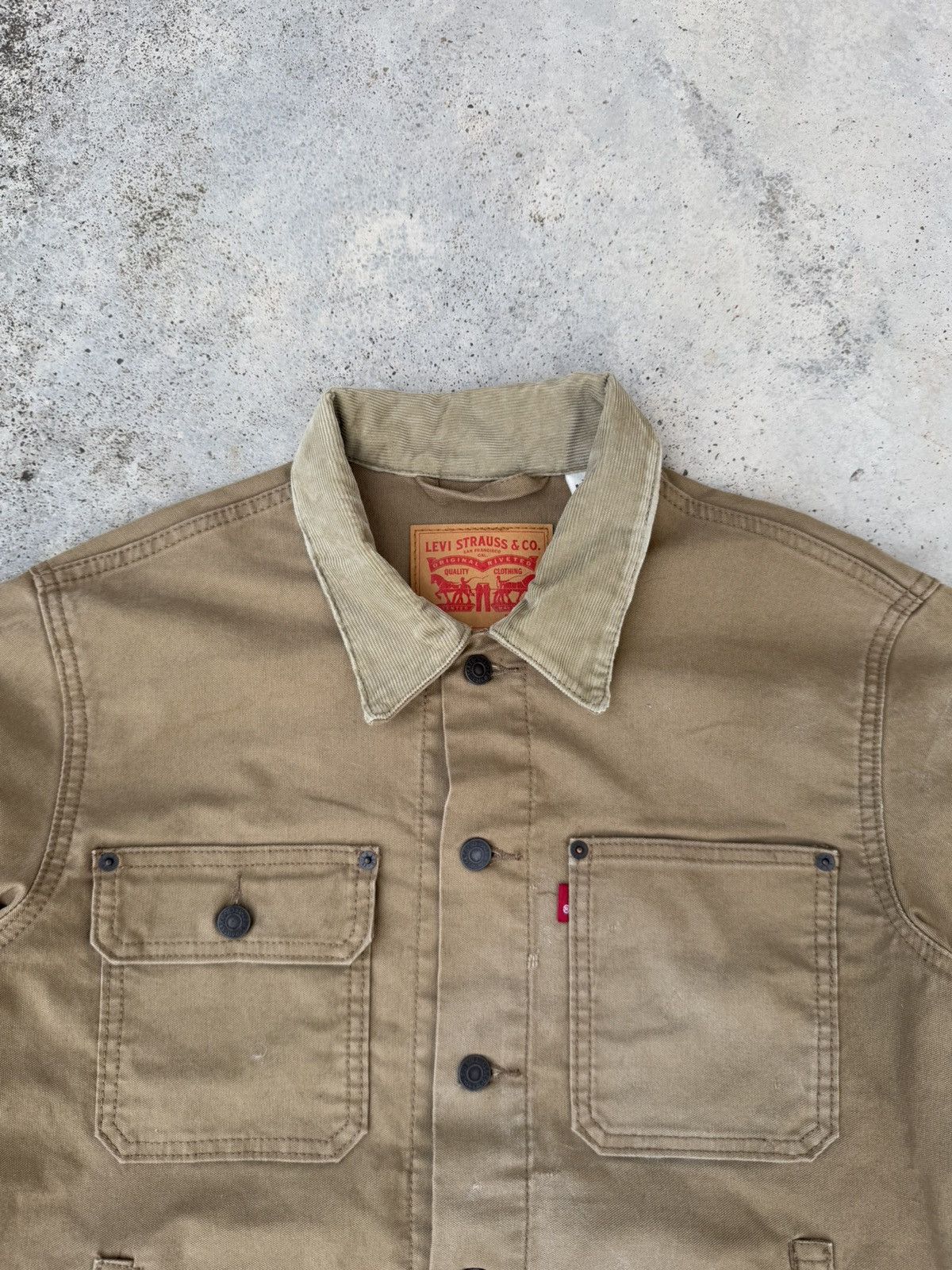 Levi's Vintage Sun Faded Levis Corduroy Collar Jacket Size US M / EU 48-50 / 2 - 2 Thumbnail
