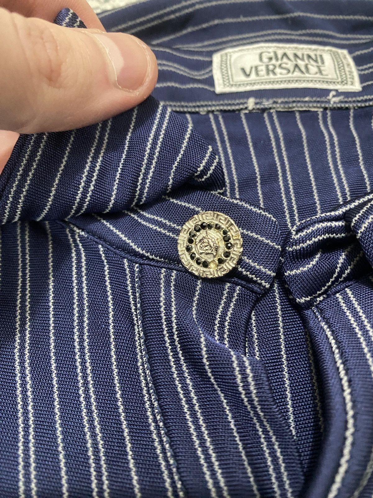 Other Vintage gianni versace luxury rare stripped polo shirt Size US XS / EU 42 / 0 - 8 Thumbnail