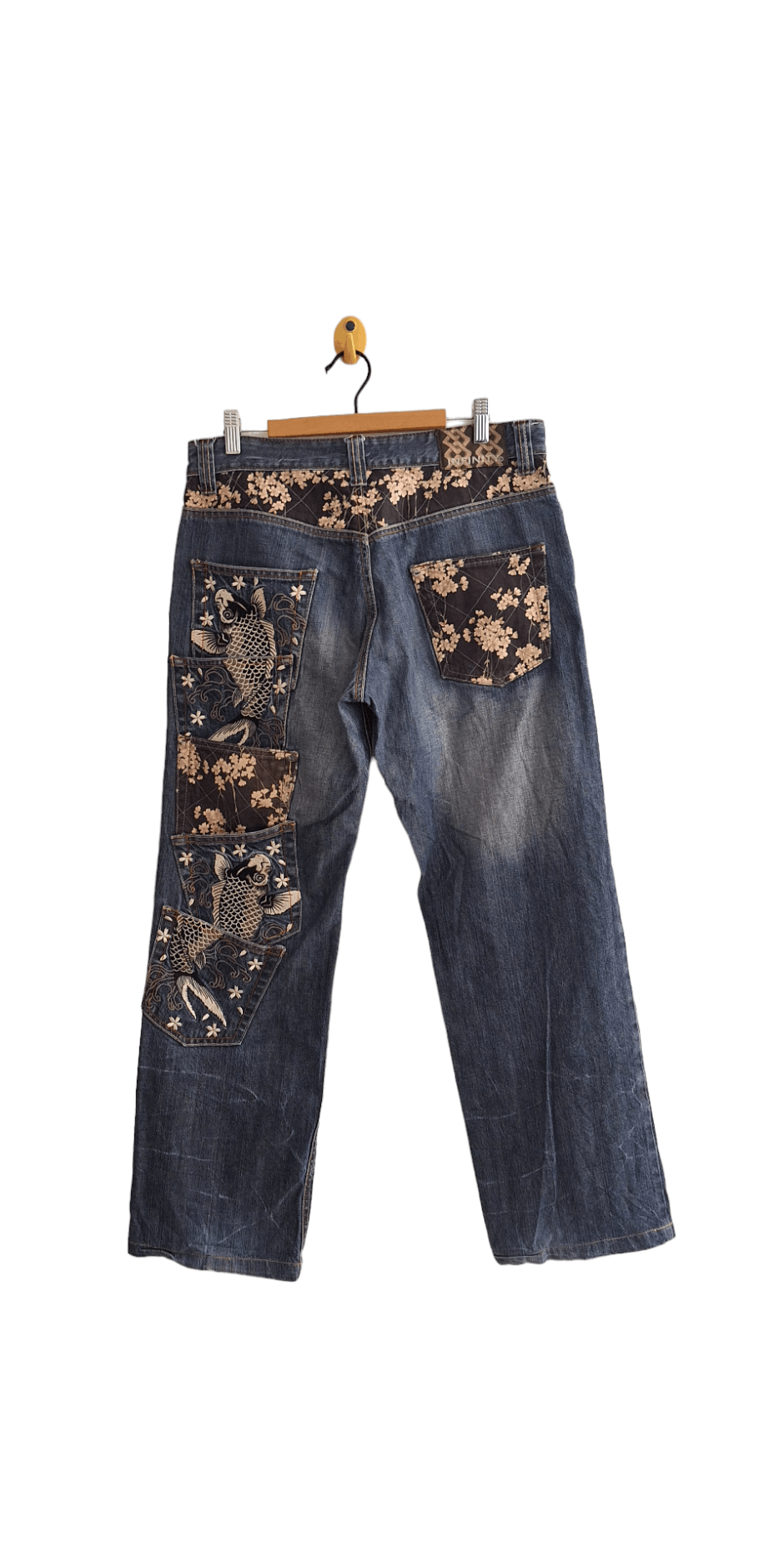 image of Infinity Fish Koi Multipocket Jeans in Blue, Men's (Size 32)