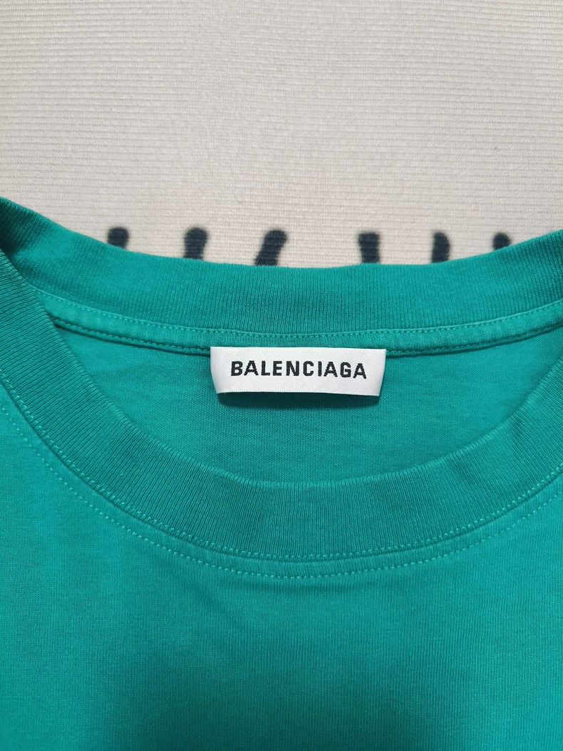 Balenciaga Balenciaga Back embroidered logo lake green short sleeve 25 Size US XS / EU 42 / 0 - 2 Thumbnail