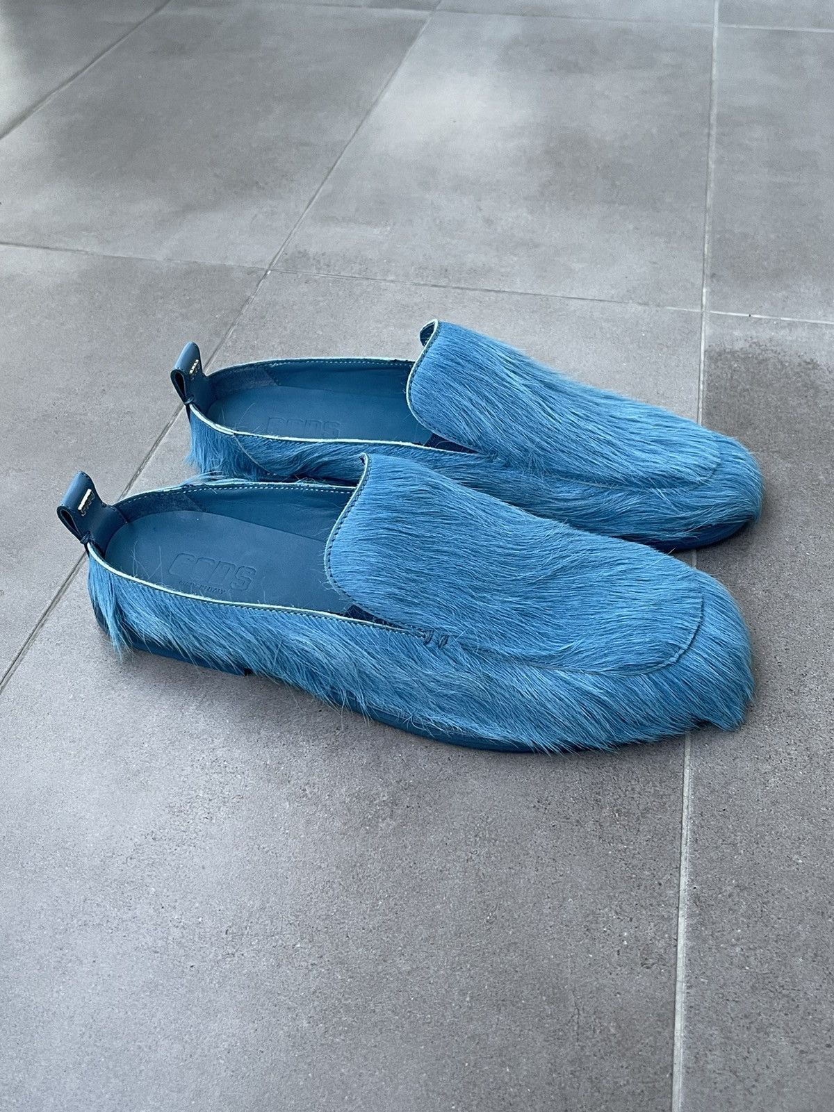 GCDS × Marni !DS! SS23 GCDS Fussbet Calf Hair Blue Cavallino Mules Clogs Size US 10 / EU 43 - 6 Thumbnail