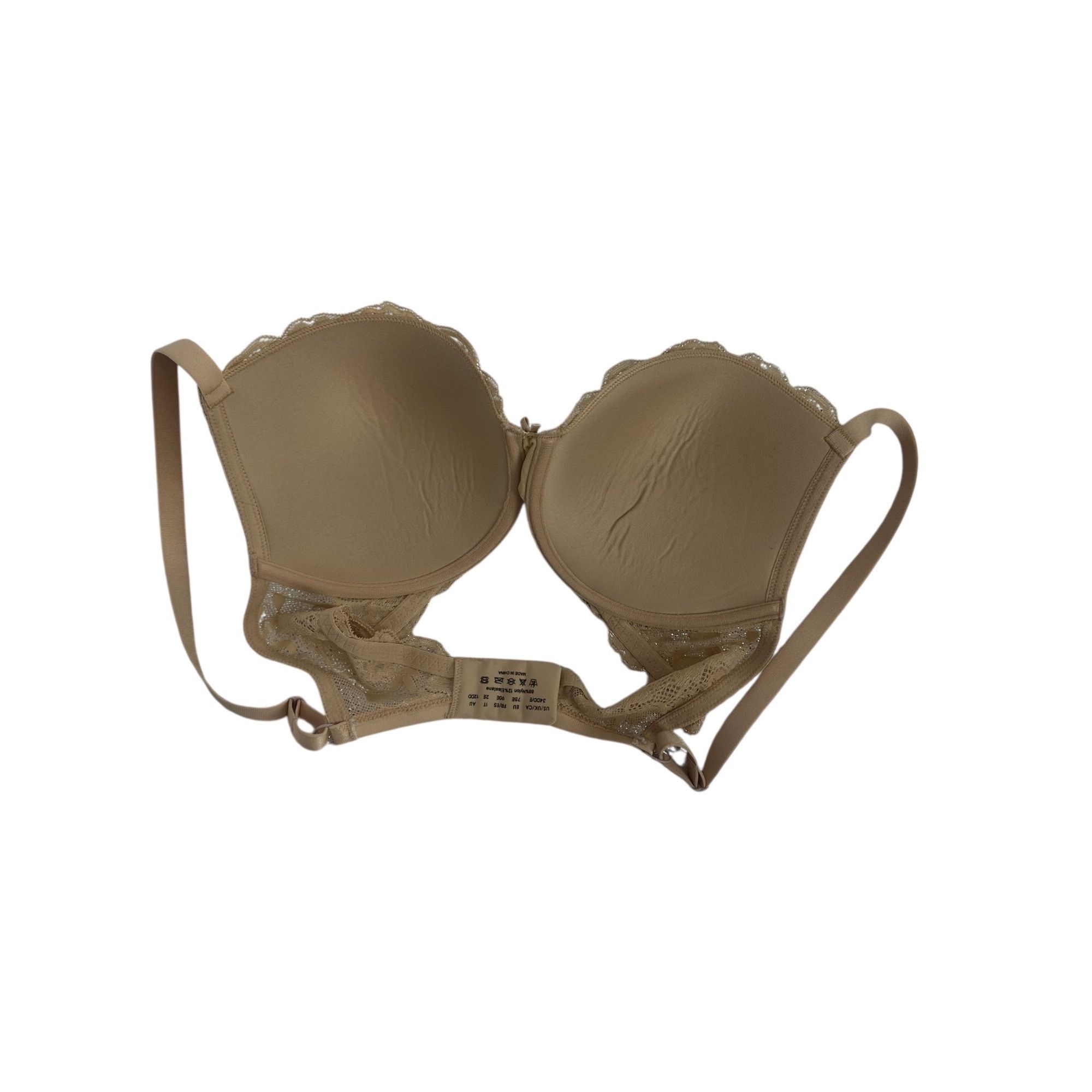 Other Floral Lace Bra - Nude Beige Molded Cups - 34DD Size ONE SIZE - 4 Thumbnail