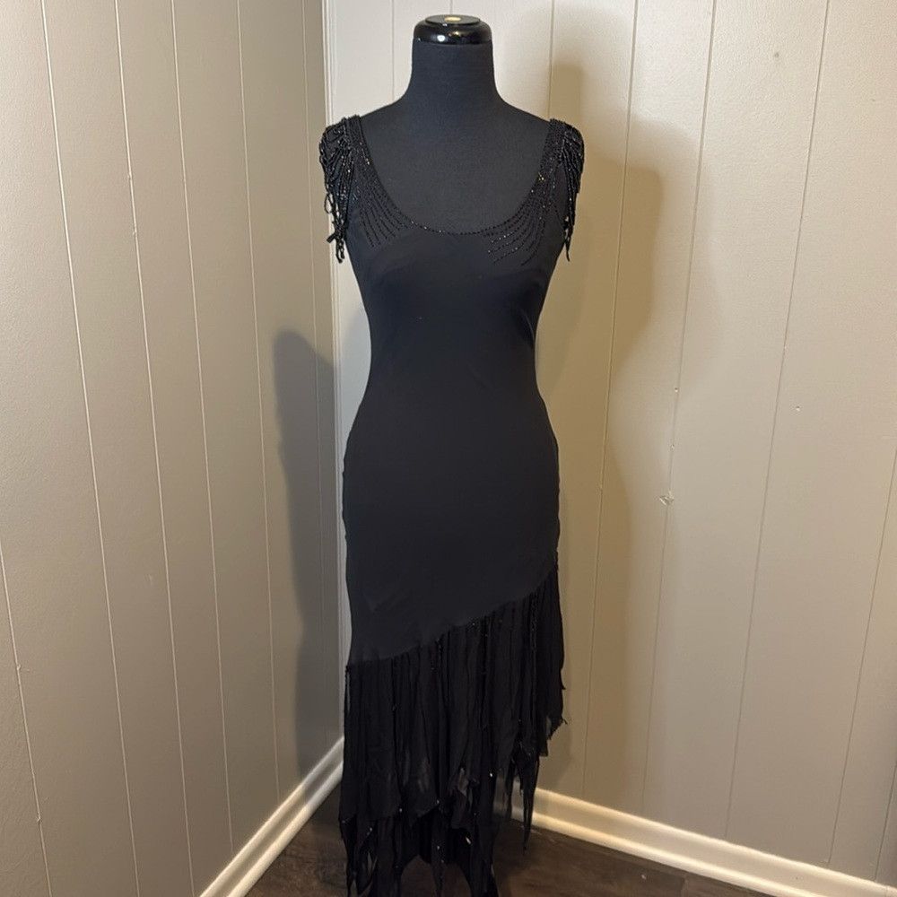Other Nina Canacci Women’s 8 Asymmetrical Sleeveless Beaded Silk Size M / US 6-8 / IT 42-44 - 1 Thumbnail